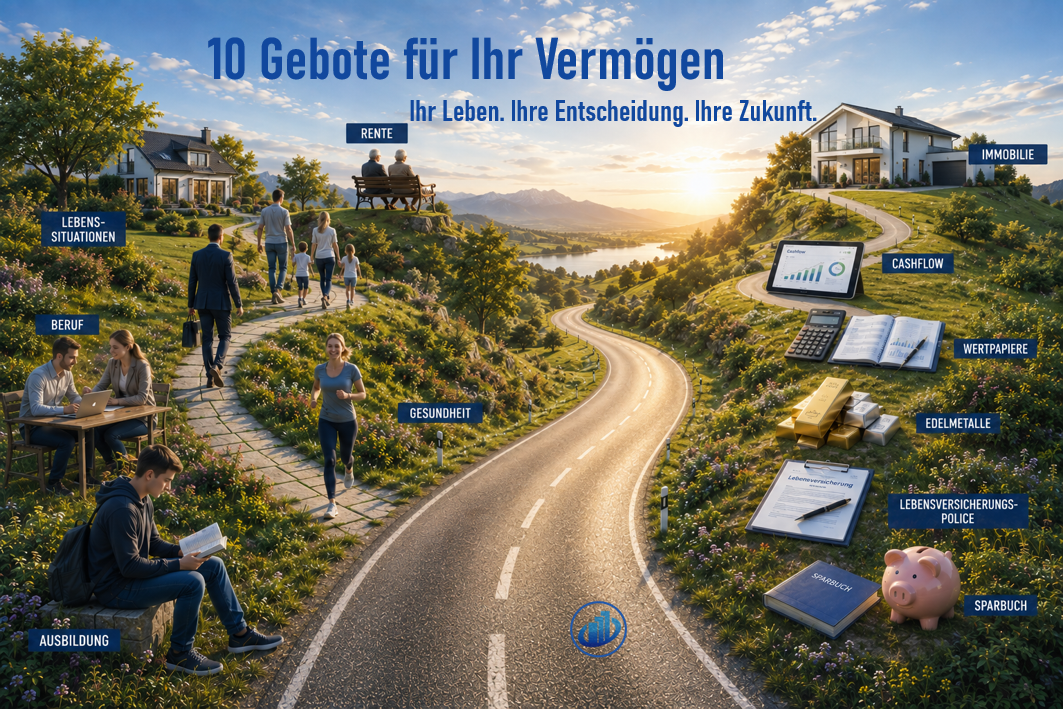 Die 10 Gebote für Ihr Vermögen als Leitgedanken für eine strukturierte Vermögensstrategie.