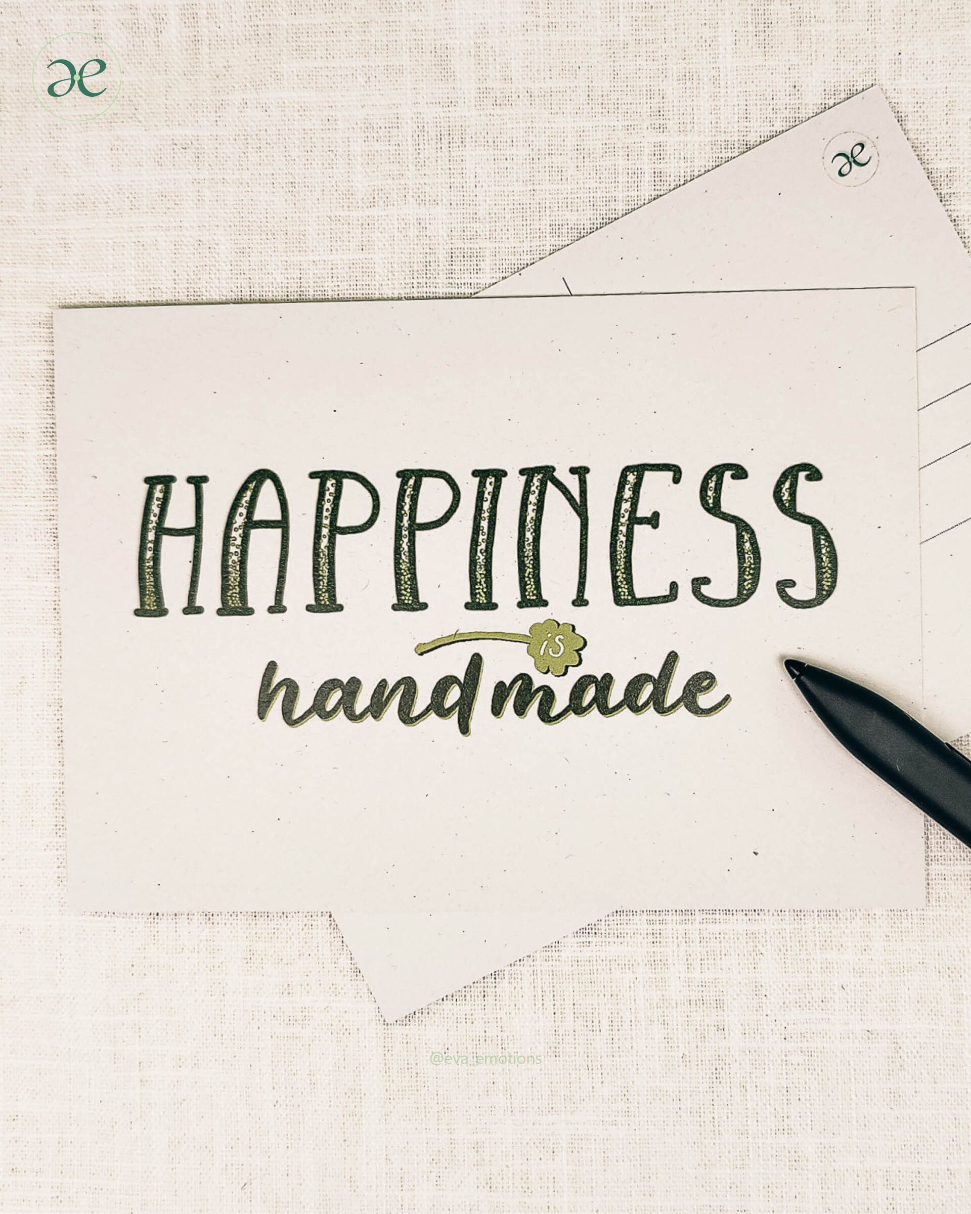 Postkarte Happiness Handmade Lettering Spruch