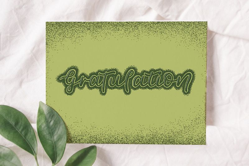 Postkarte Gratulation Geburtstag Abschluss Handlettering