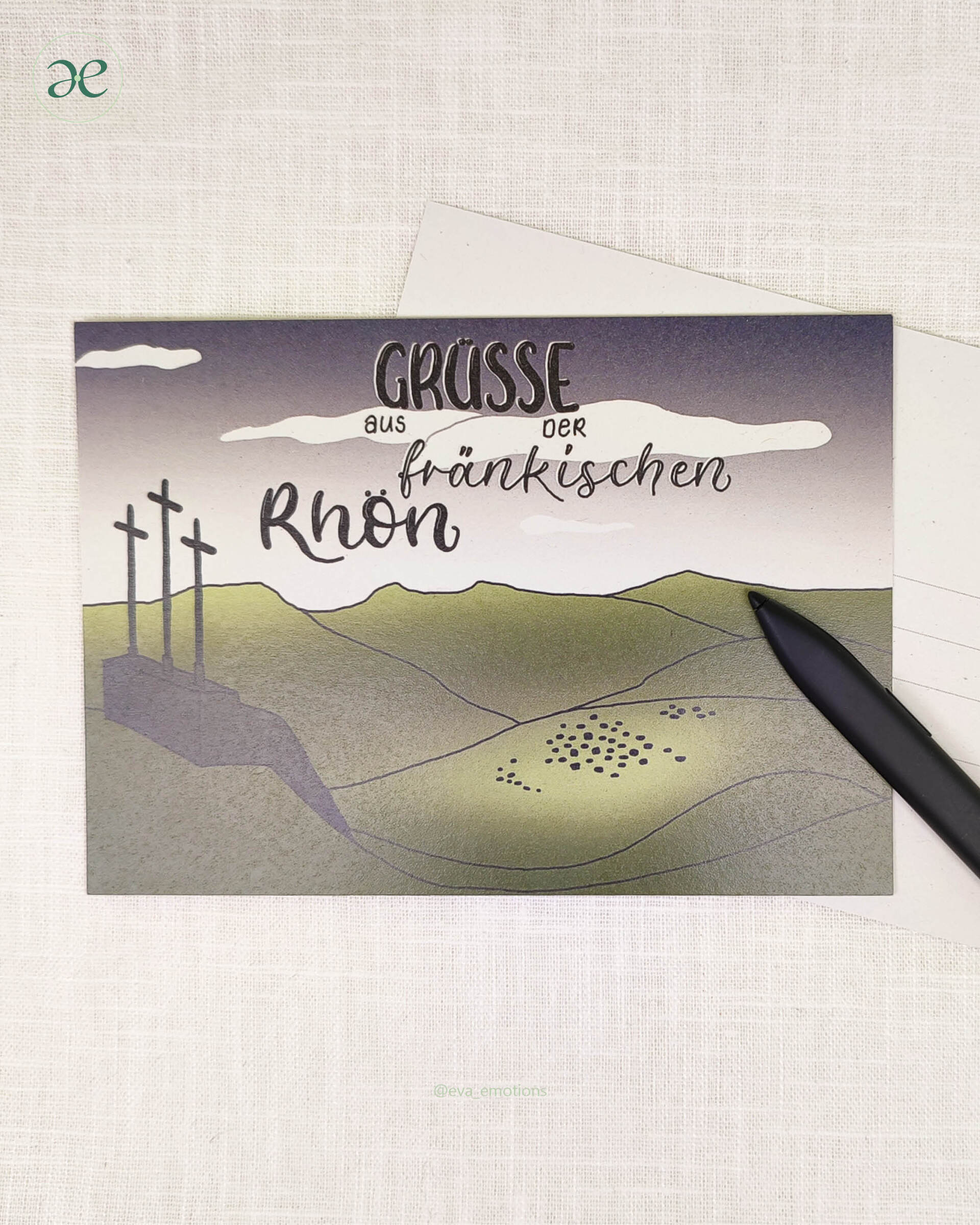 Postkarte Fränkische Rhön Kreuzberg Grußkarte Grüße