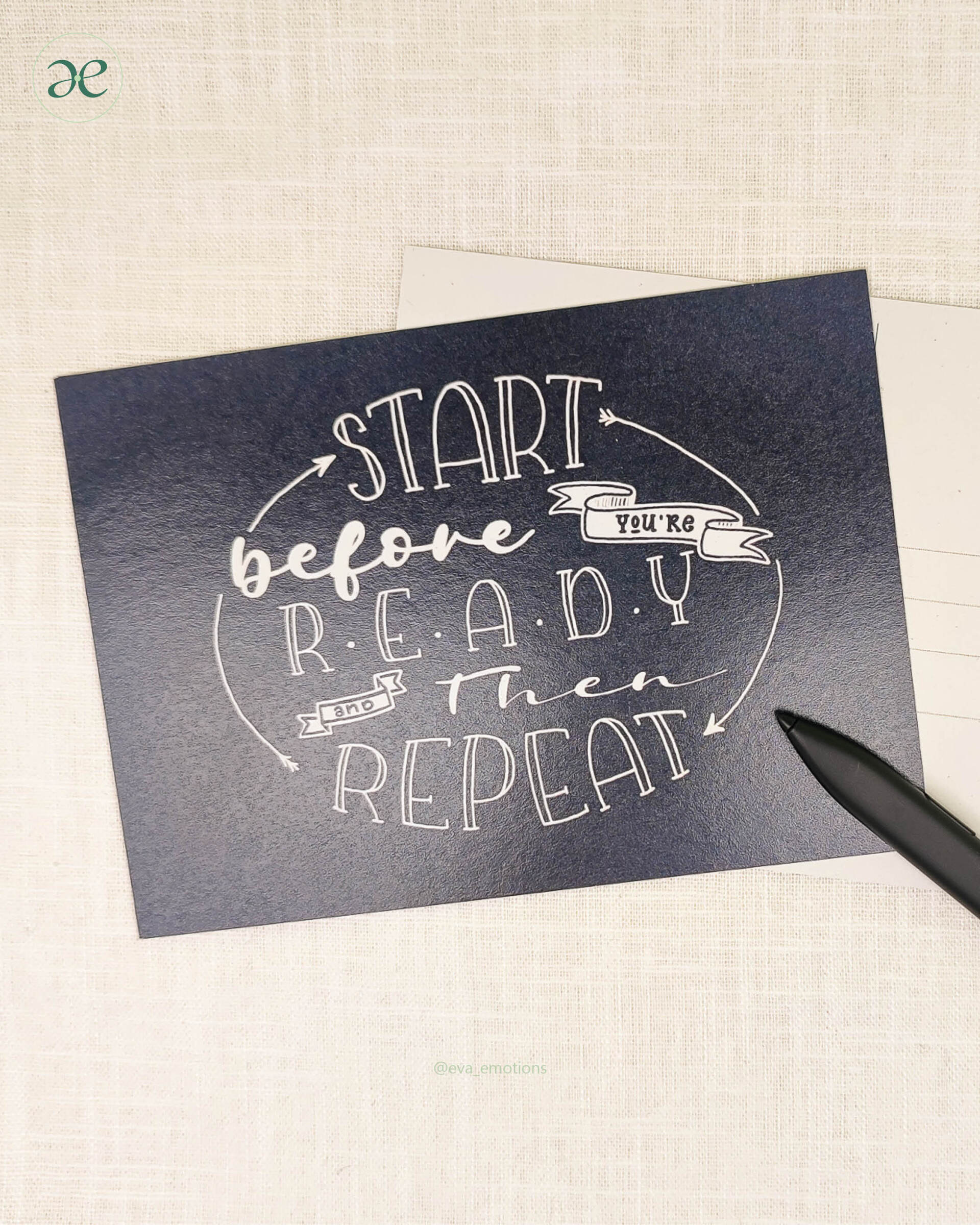 Postkarte Spruch Start Repeat Ready Motivation