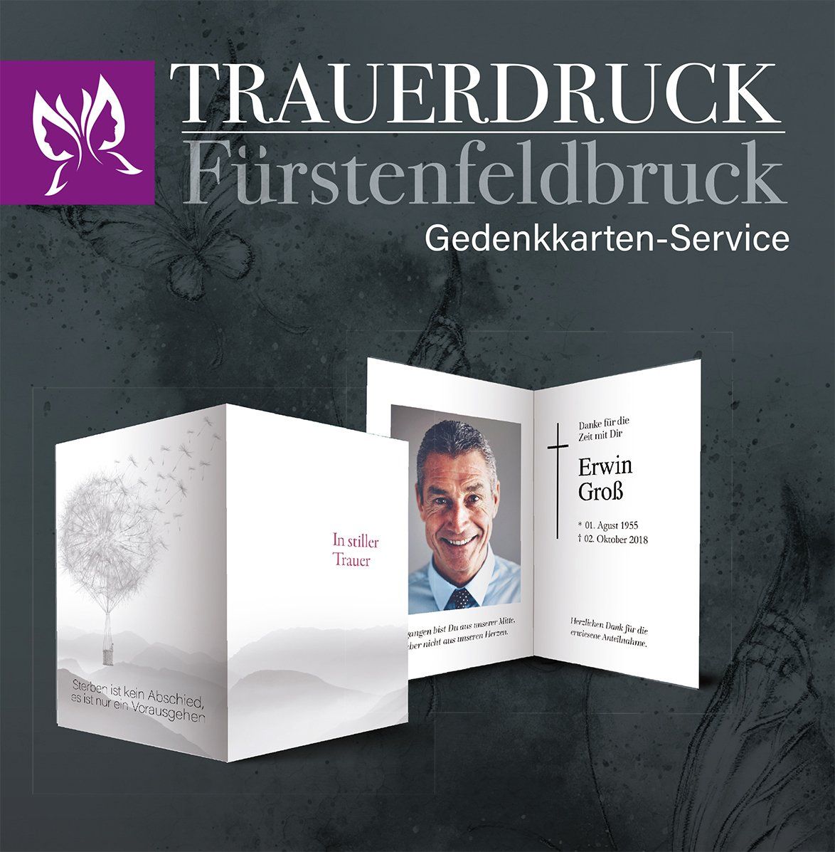 Sterbekarten, Gedenkkarten; Trauermotive Trauerdruck Katalogbild