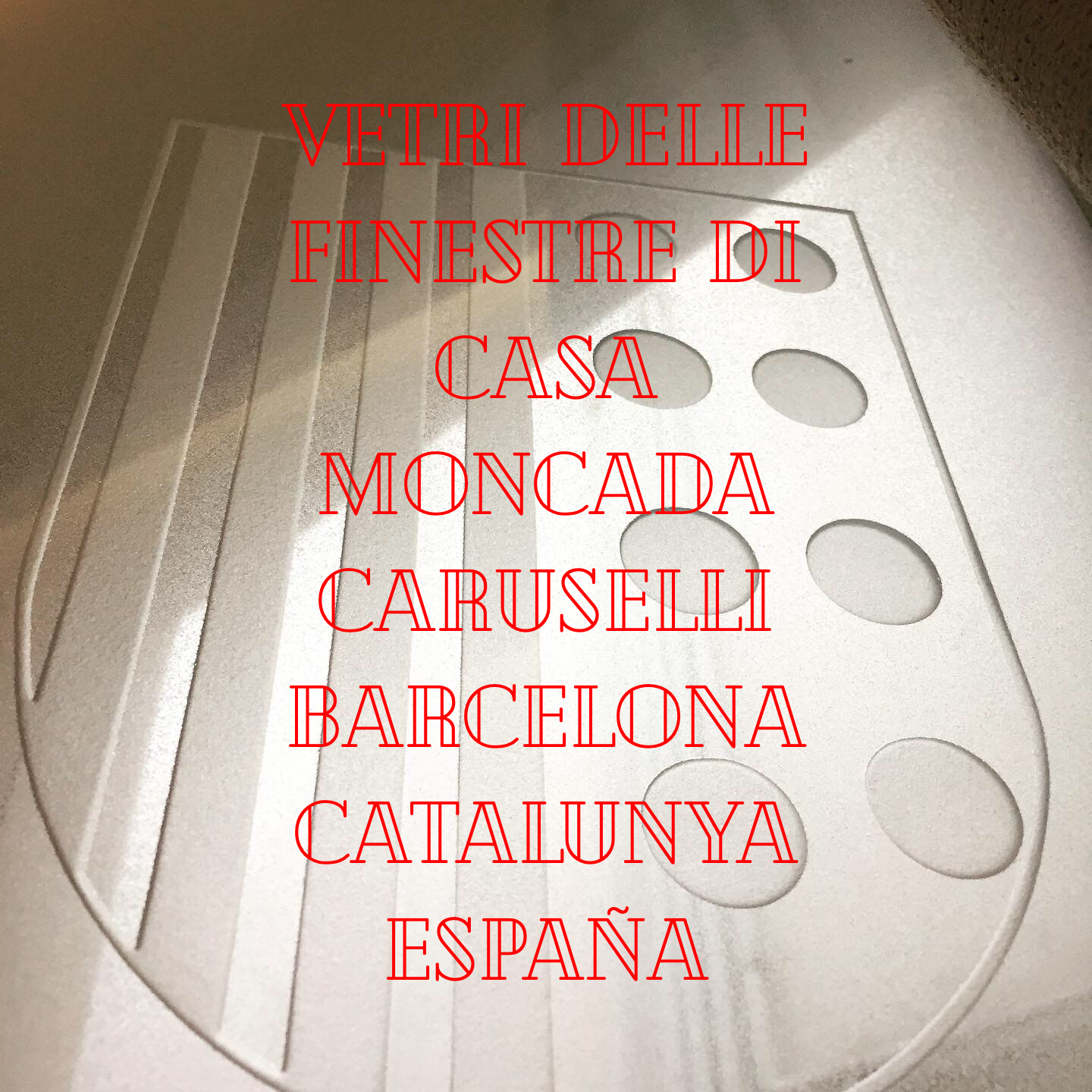 scudi su vetro in casa Moncada Caruselli a Barcellona Spagna