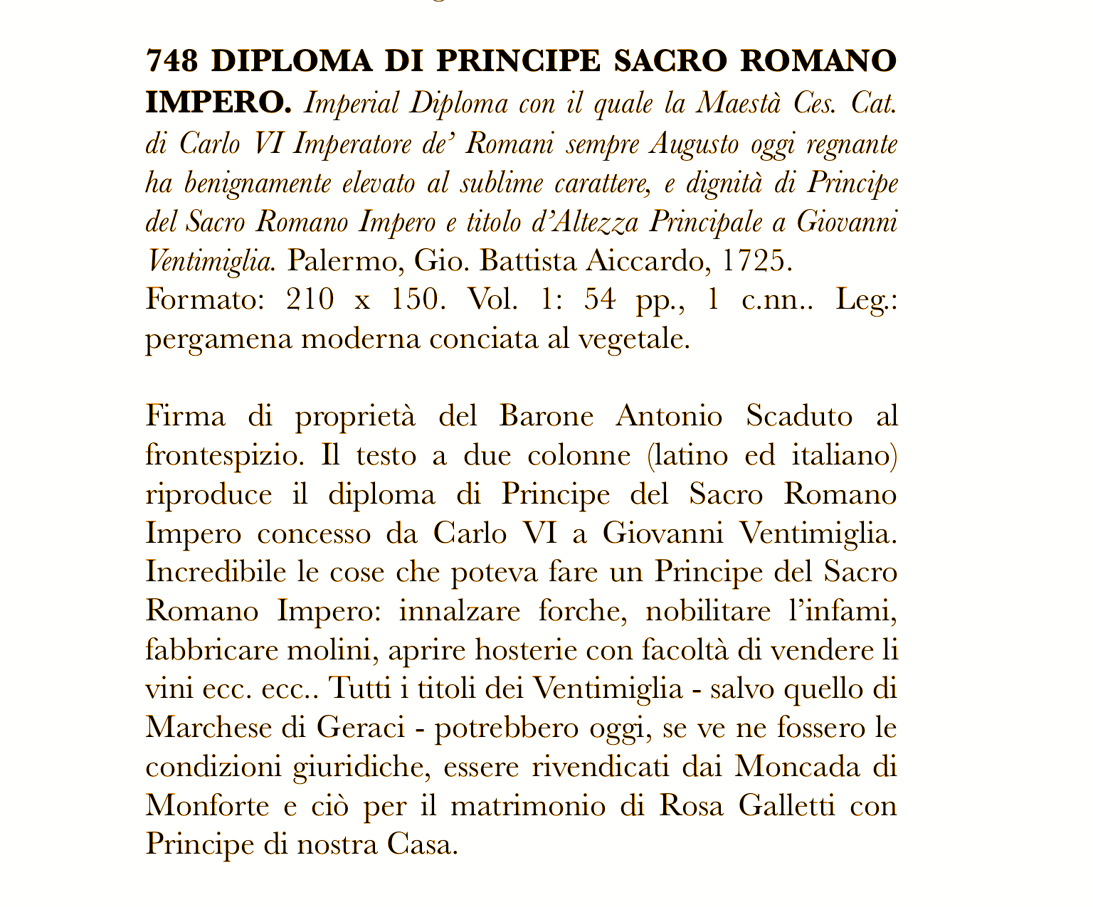 successione a casa Ventiglia principe di Castelbuono Galletti principi di Sorìa Perpignano in casa Moncada di Monforte