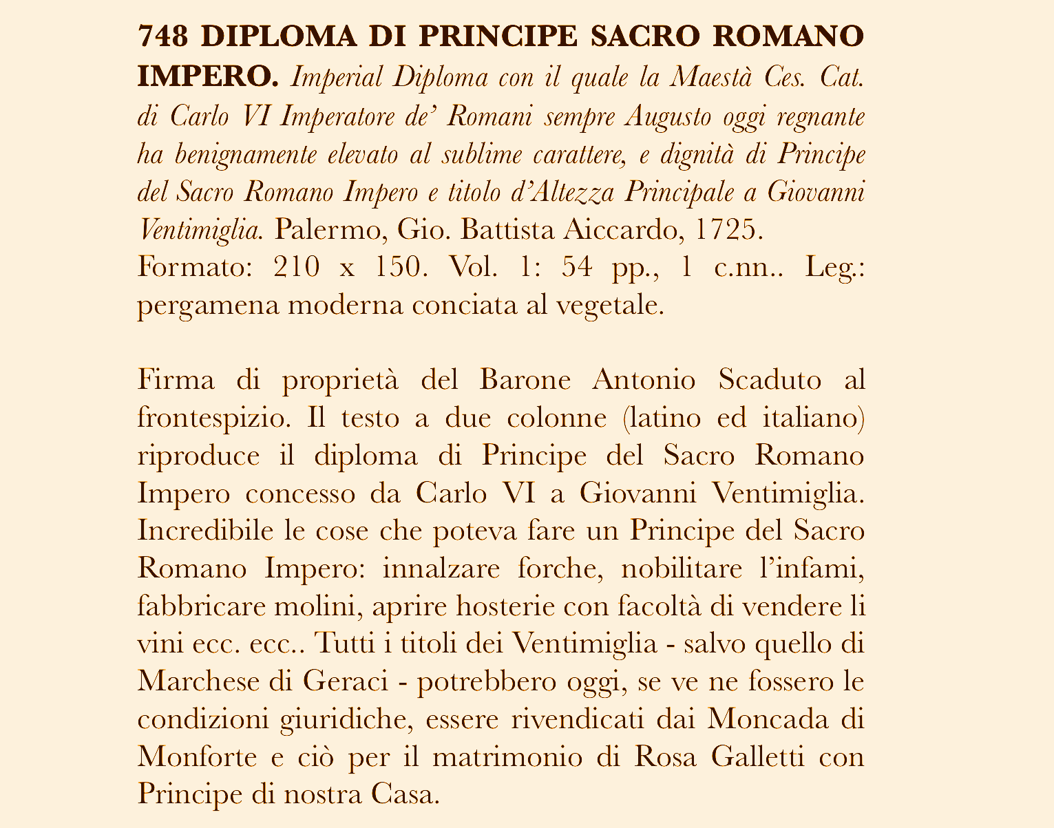 discendenza dai Ventimiglia di Geraci
