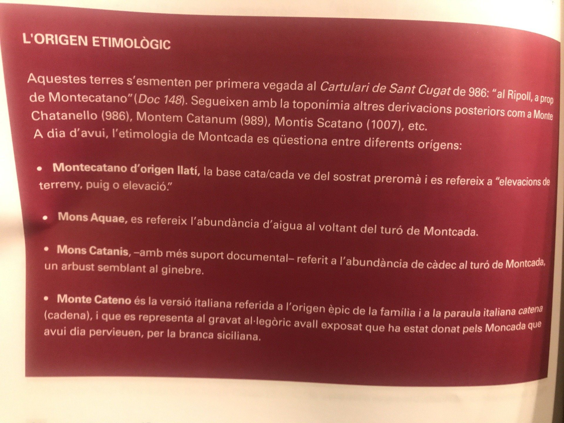 fondo Moncada di Monforte al Museo de Moncada