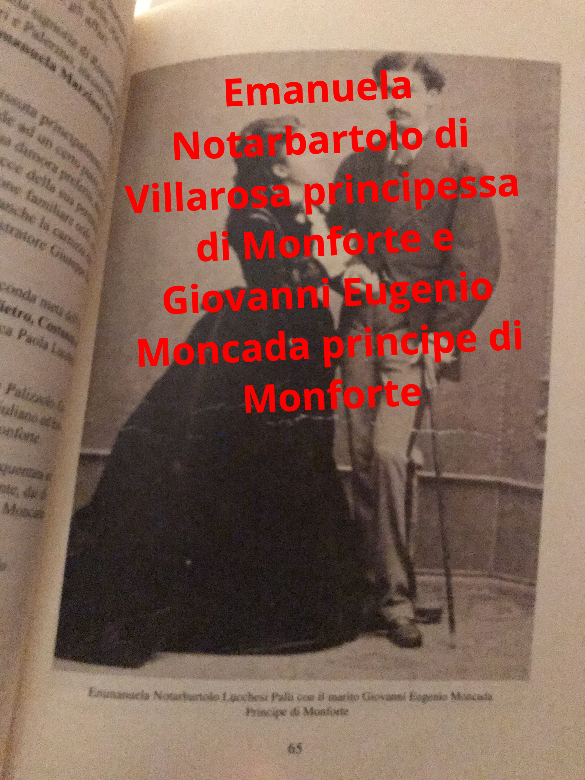 il principe di Monforte e sindaco di Campofelice Giovanni Moncada con la moglie Emanuela Notarbartolo di Villarosa