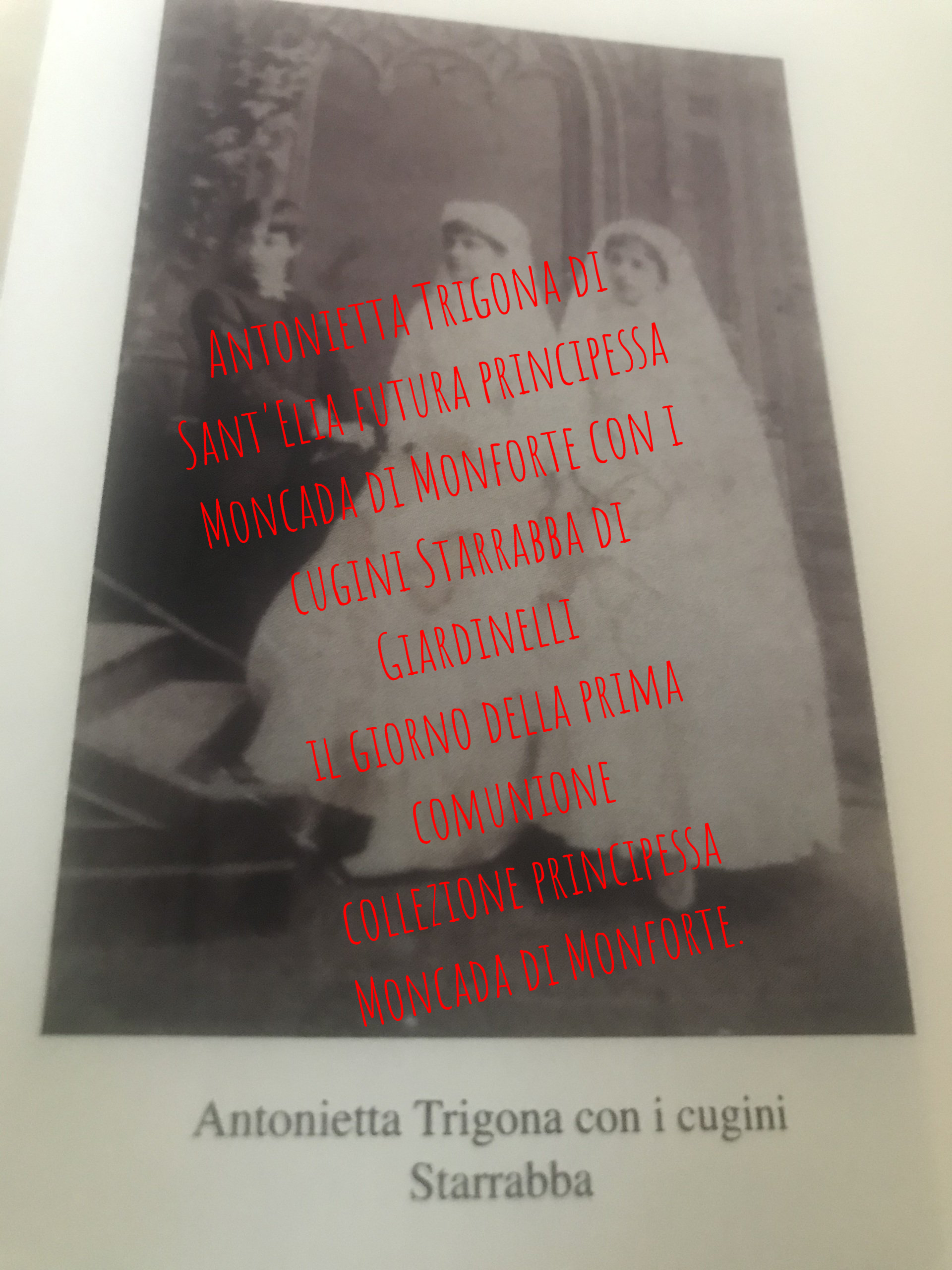 la principessa Moncada di Monforte, nata Trigona di Sant'Elia con i cugini Starrabba di Giardinelli