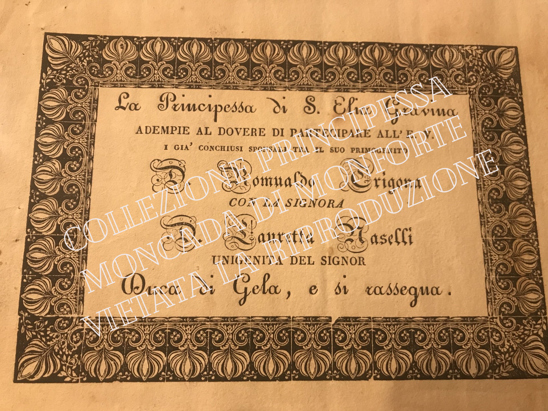 partecipazione Nozze Trigona Naselli