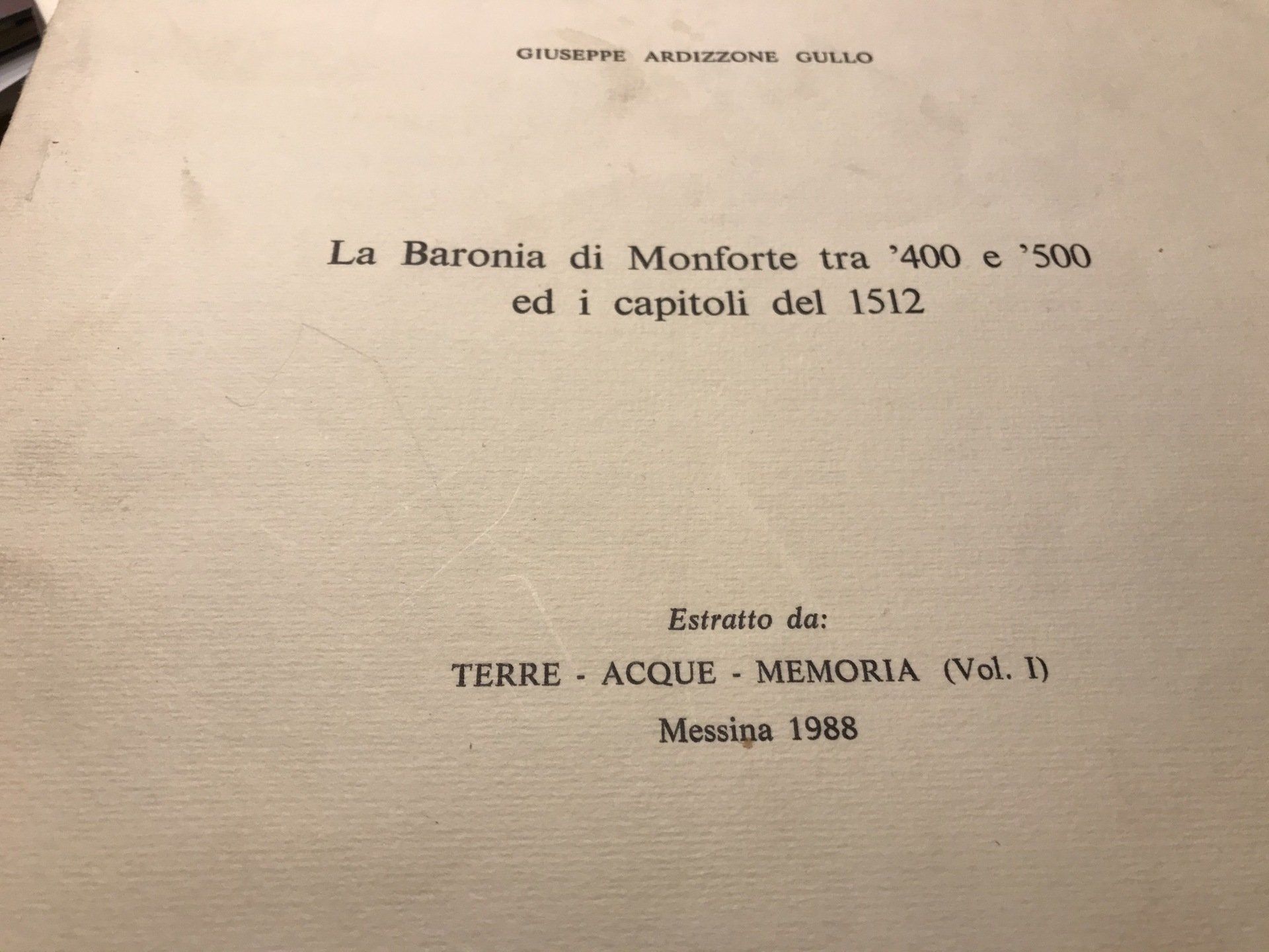 la baronia di Monforte