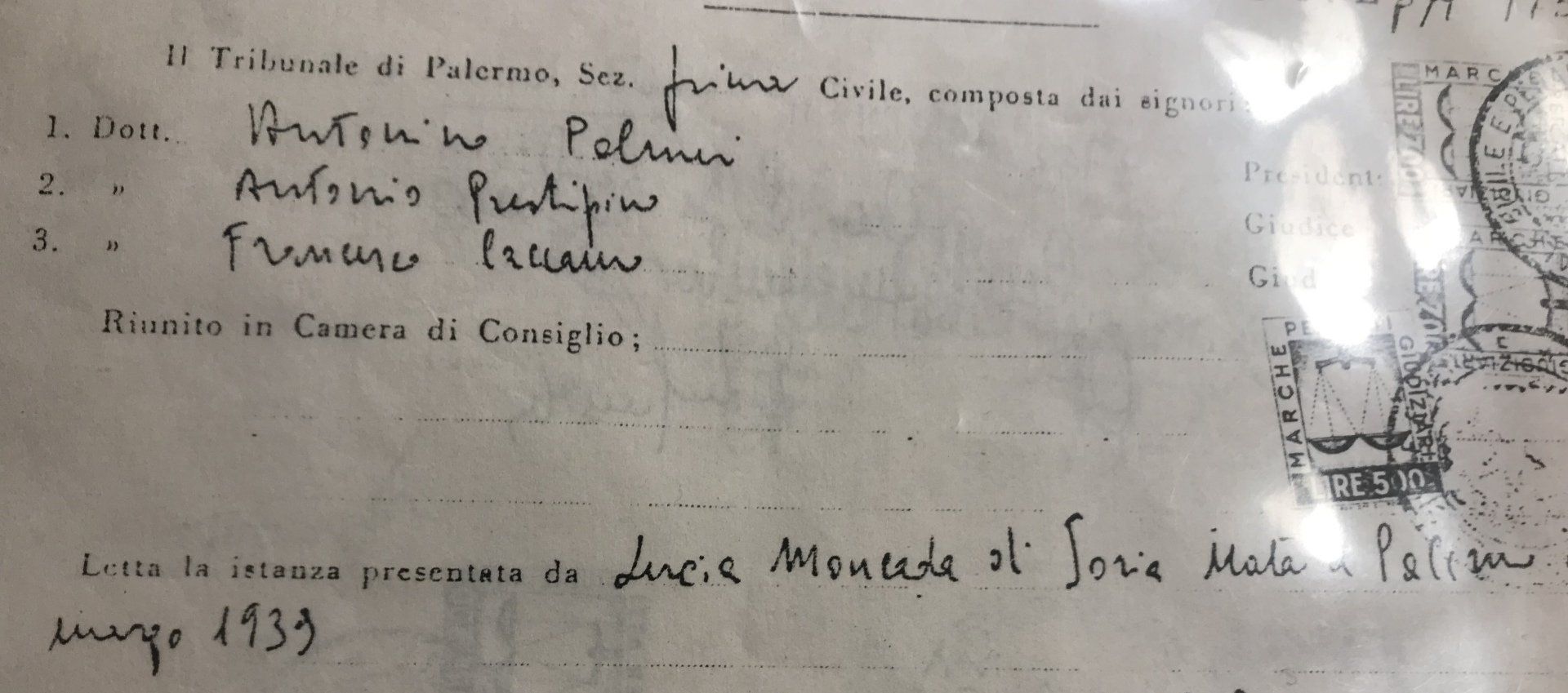 sentenza a Favore di Lucia Moncada predicato di Sorìa