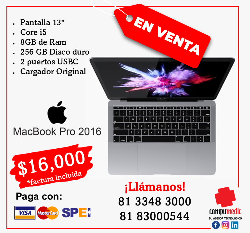 Venta de MacBook Pro 2016 con Garantía