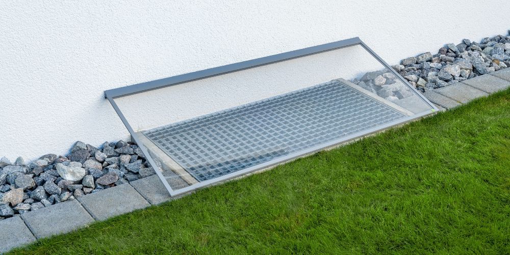 Begehbare Lichtschachtabdeckung mit feinmaschigem Insektenschutz – robuster Schutz für Kellerfenster
