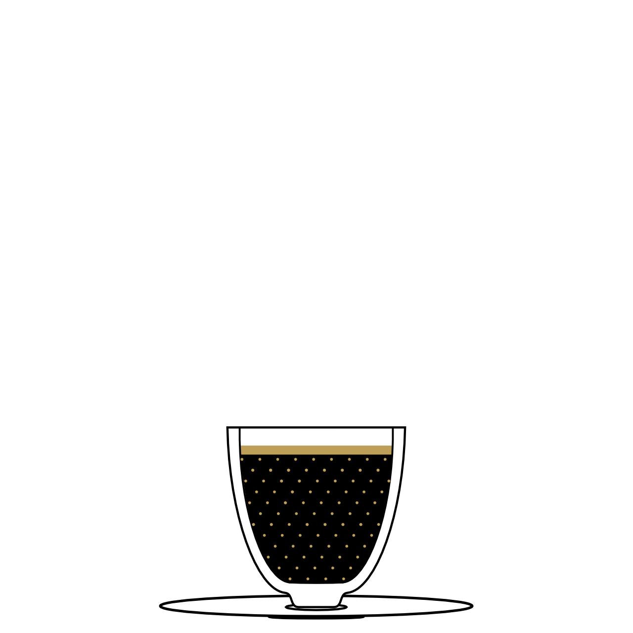 Skizze doppio Espresso in einer Espressotasse