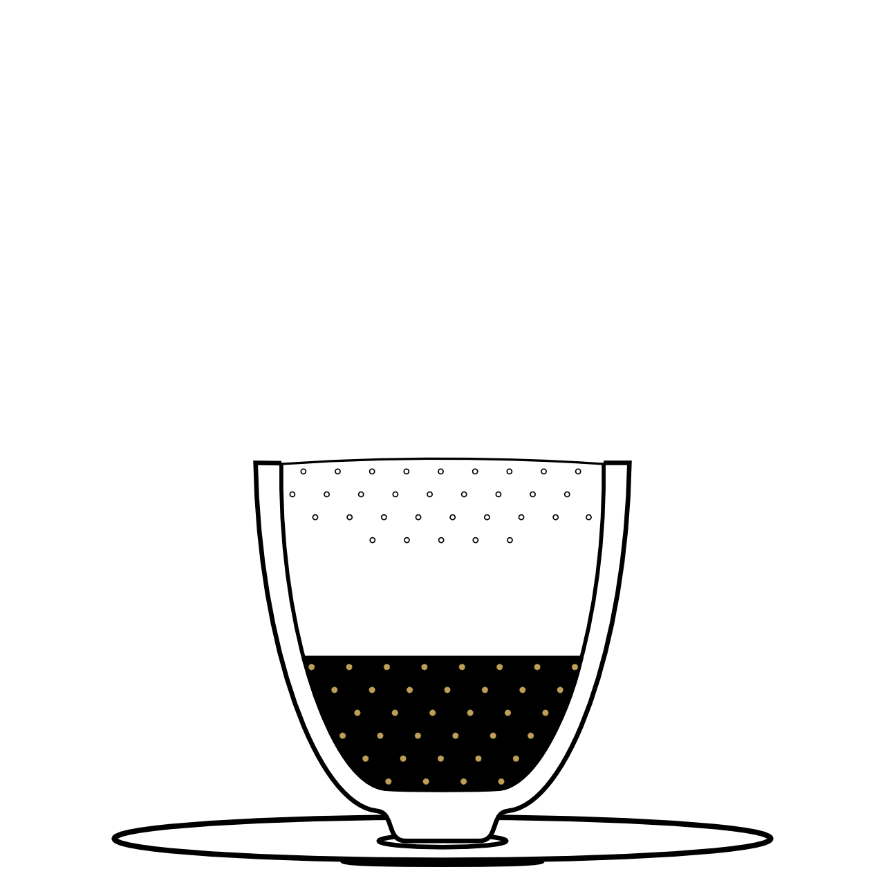 Skizze eines Flat White in einer Cappuccino-Tasse