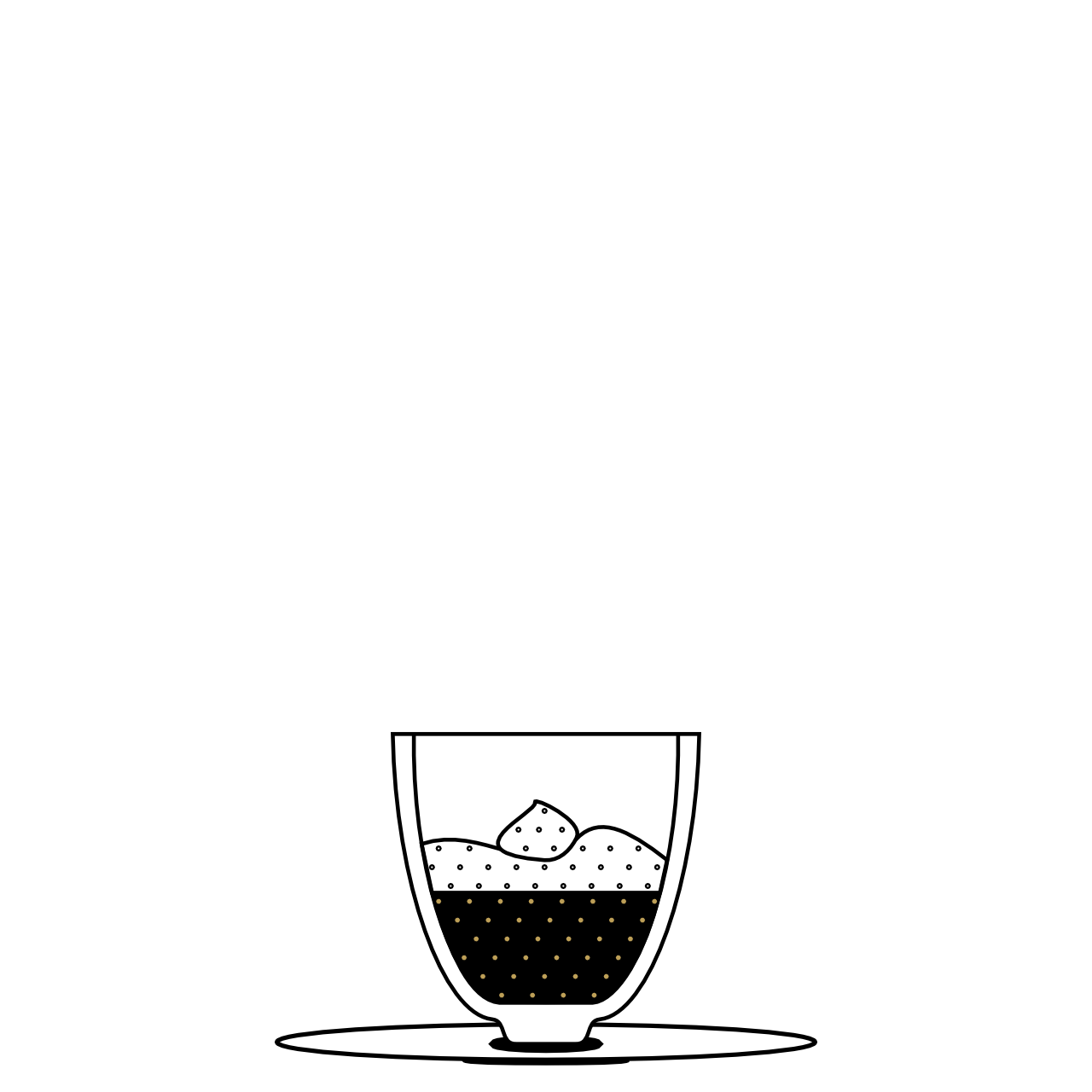 Skizze Espresso Macchiato in einer Espressotasse