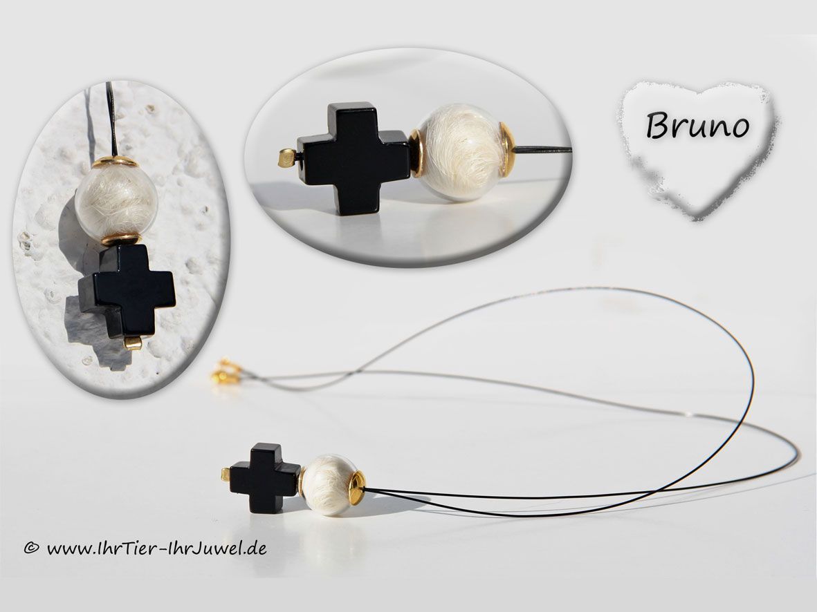 Andenken an geliebten Opa Menschenhaarschmuck Kreuzschmuck