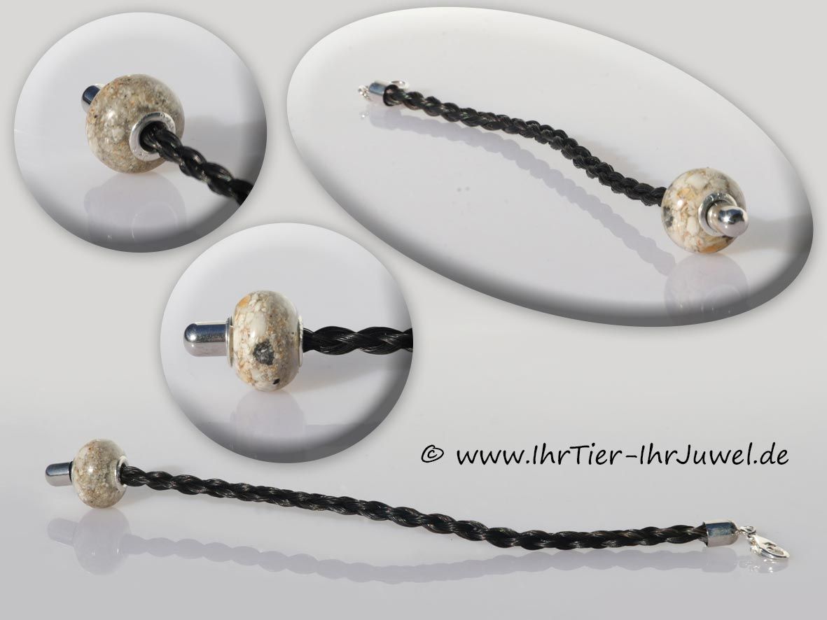 Urnenanhänger Erinnerung Pferd Gießharzperle mit Tierasche