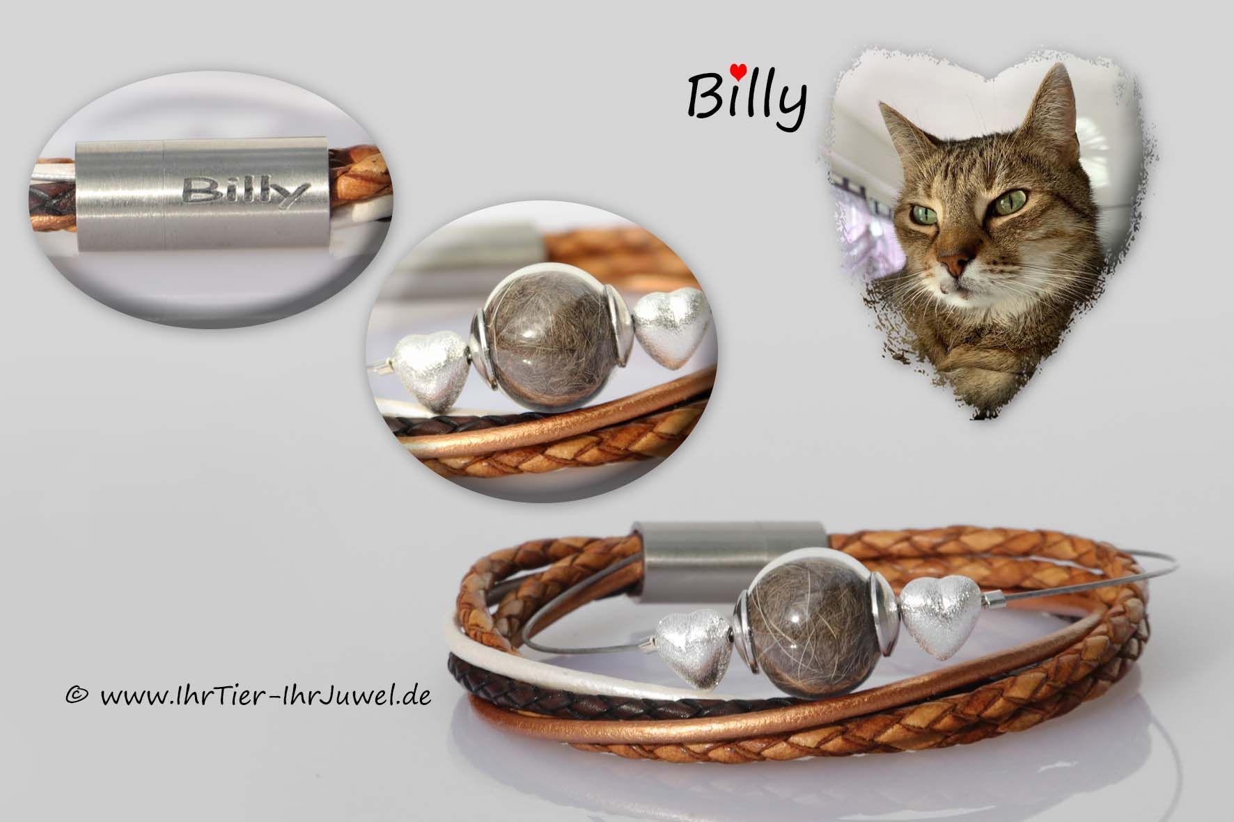 Armbänder mit Tierhaaren geliebte Katze Fellandenken