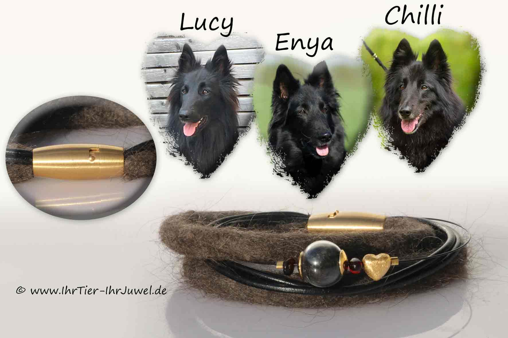 Armband aus Hundehaaren Felljuwel Fellandenken Fellarmband
