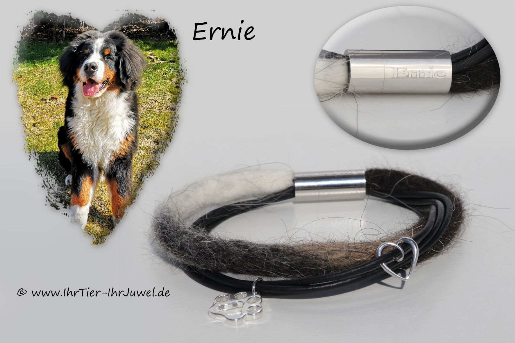 Armband aus Hundehaaren Pfotenschmuck Gravurschmuck