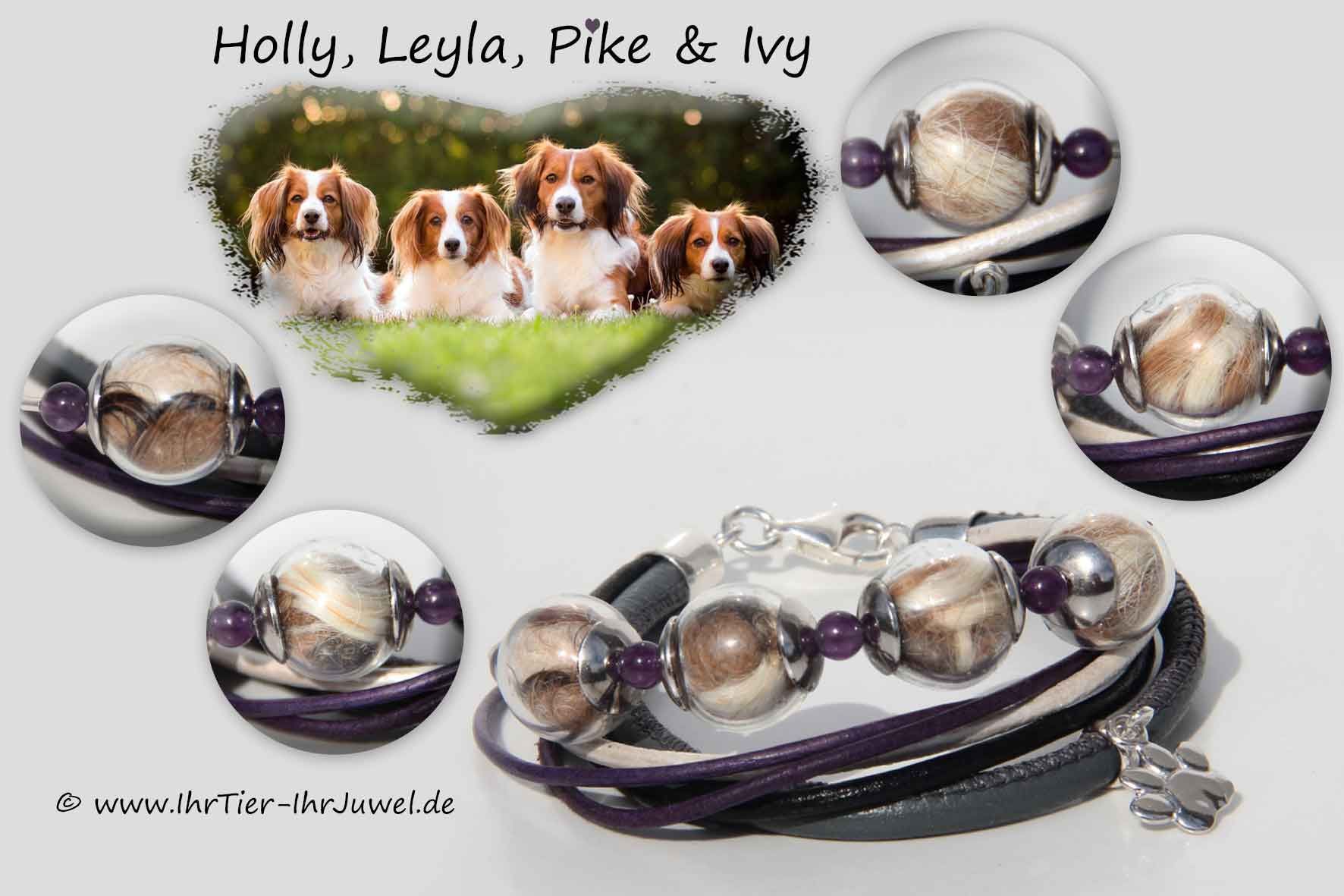 Armband aus Hundehaaren Tierhaarjuwelen Pfotenschmuck Fellandenken