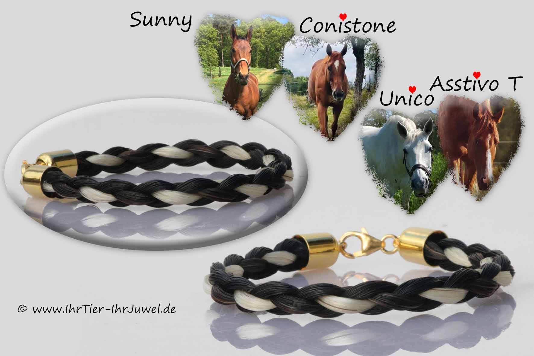Armband aus Schweifhaaren Pferdehaarschmuck Pferdeliebe Schweifhaararmband