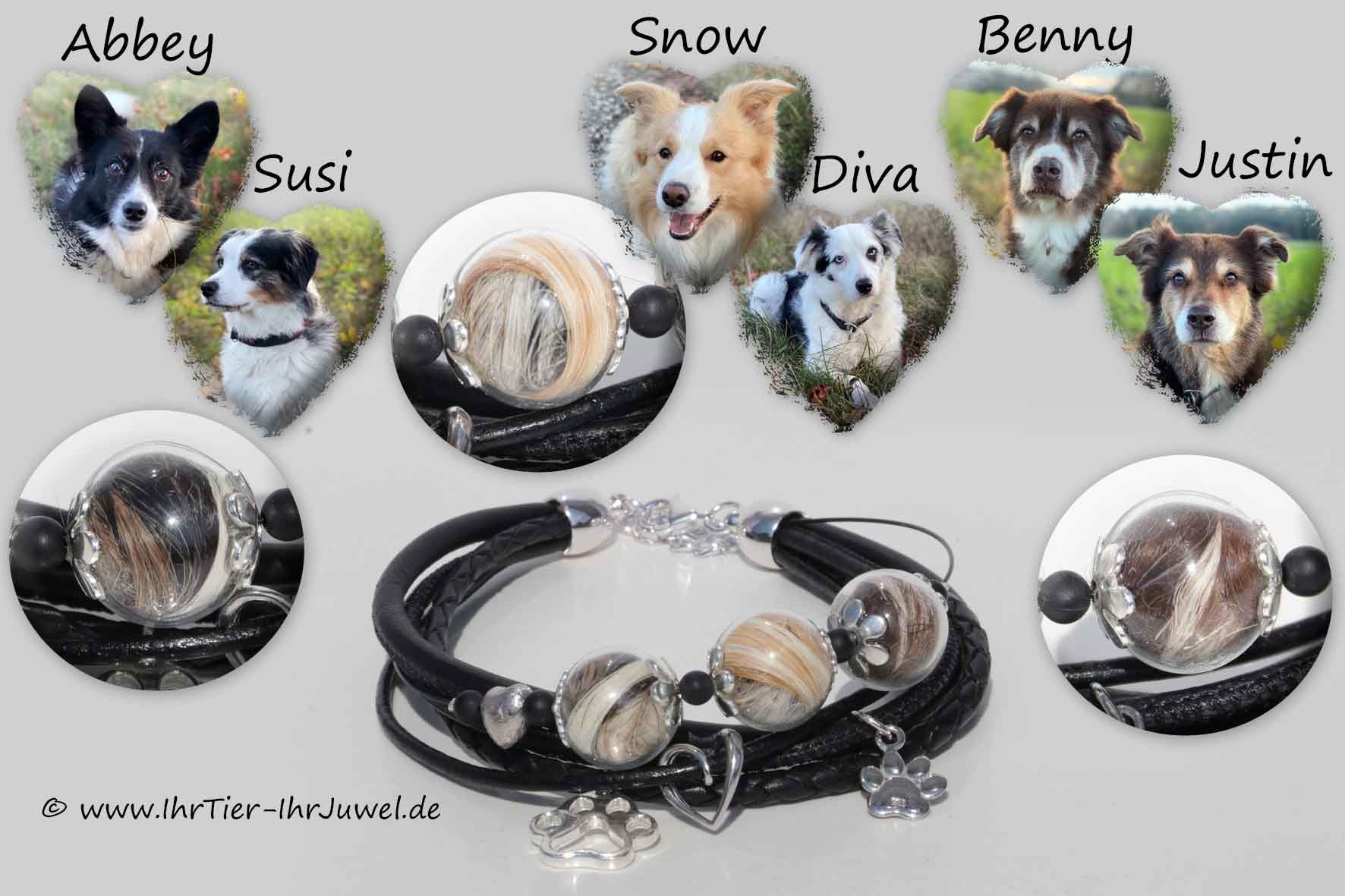Armband mit Hundehaaren Tierhaarschmuck Tierschmuck Fellandenken
