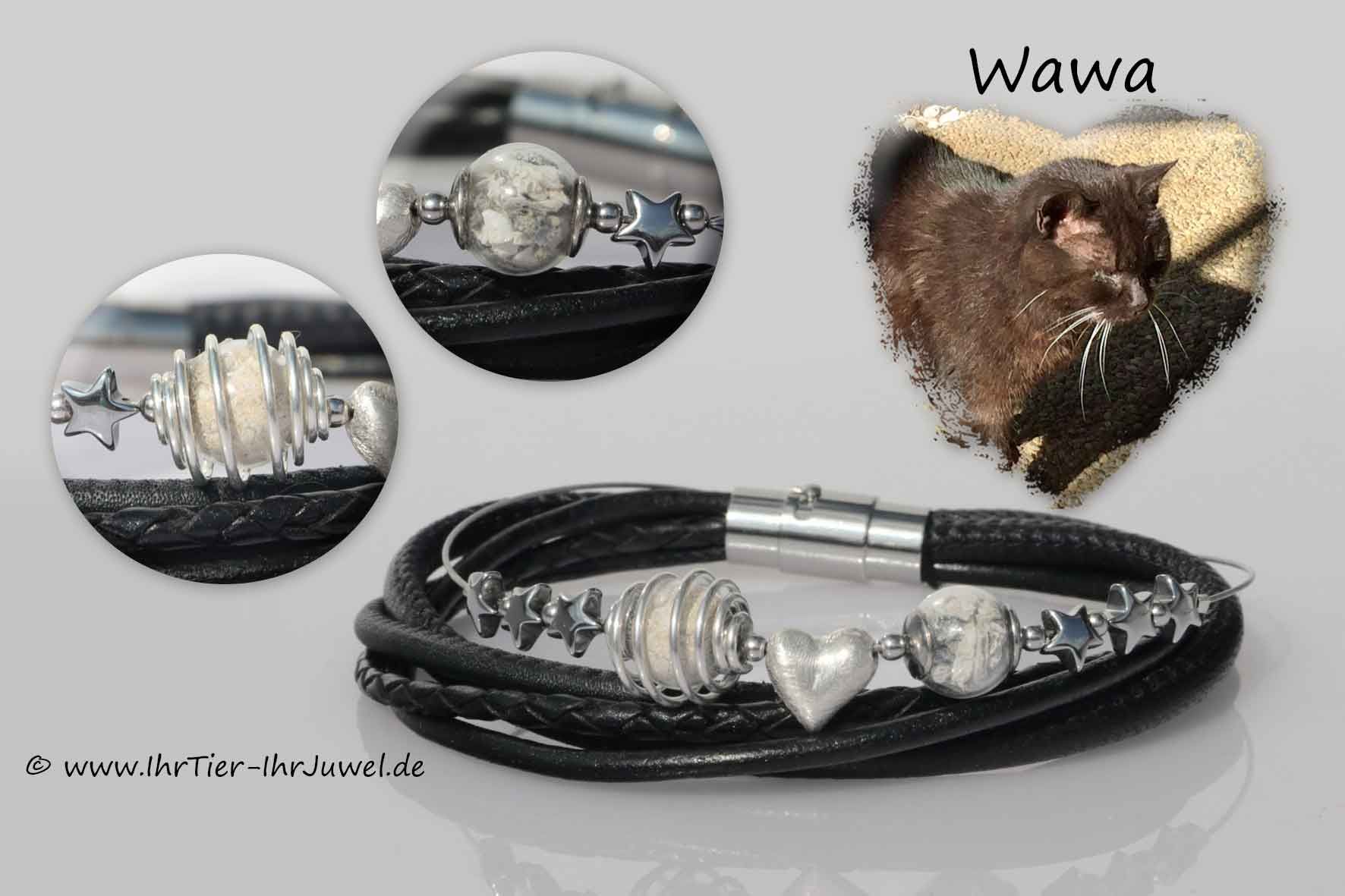 Armband mit Tierhaaren Ascheschmuck Erinnerung Tier