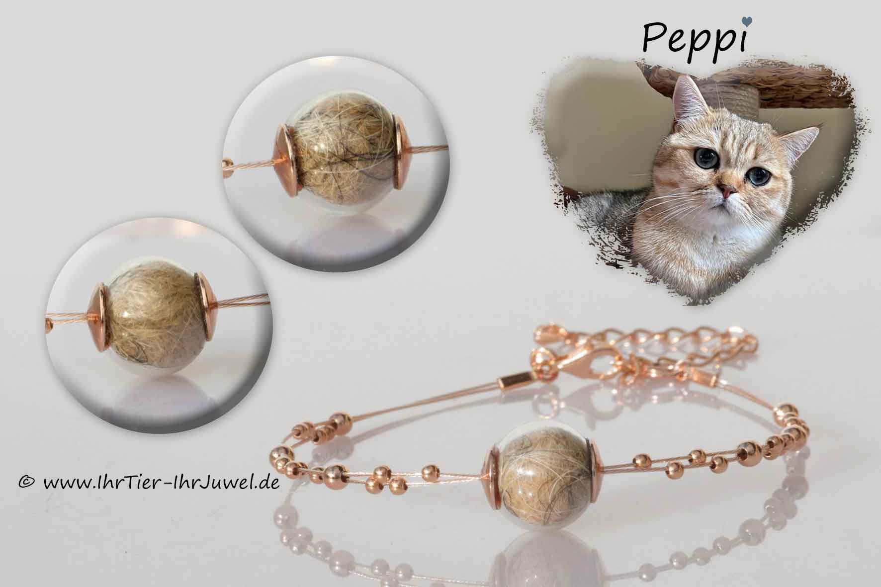 Armband mit Tierhaaren Fellandenken geliebte Katze