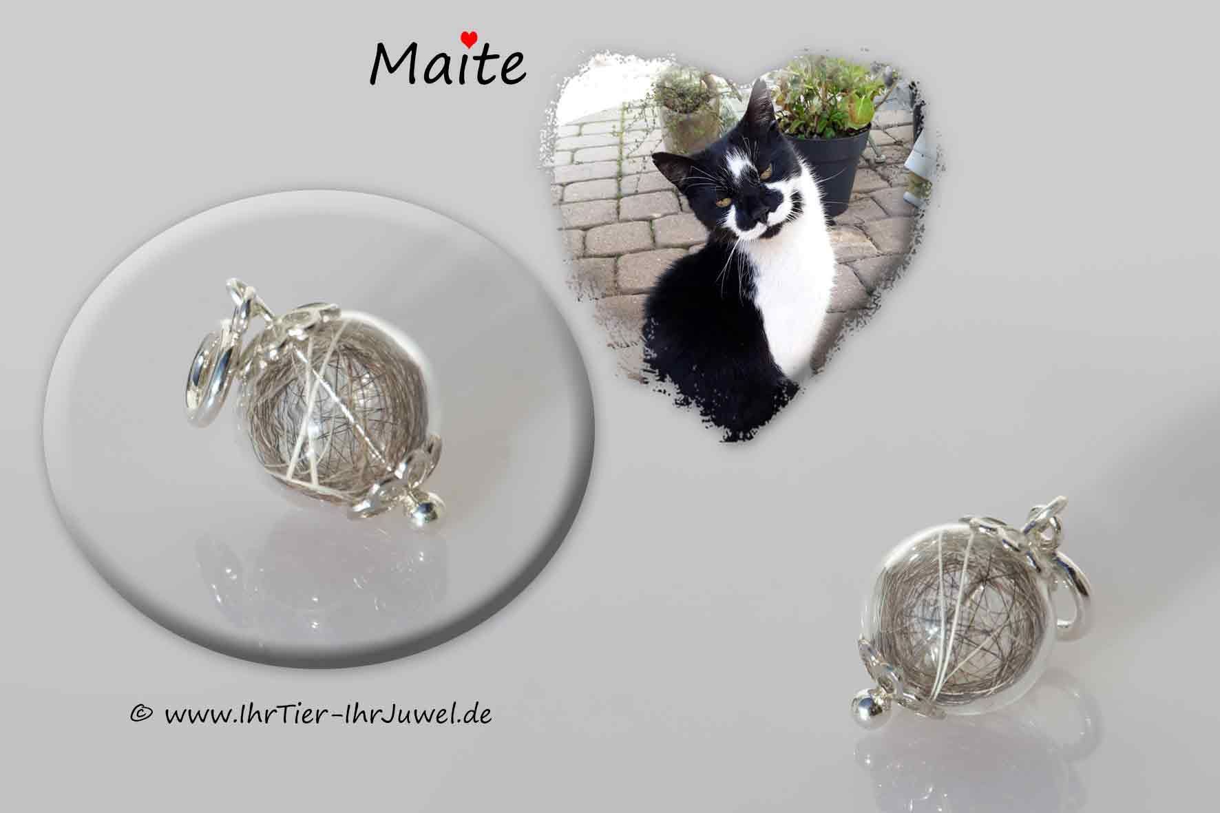 Erinnerung an verstorbene Katze Tierhaarschmuck Fellandenken