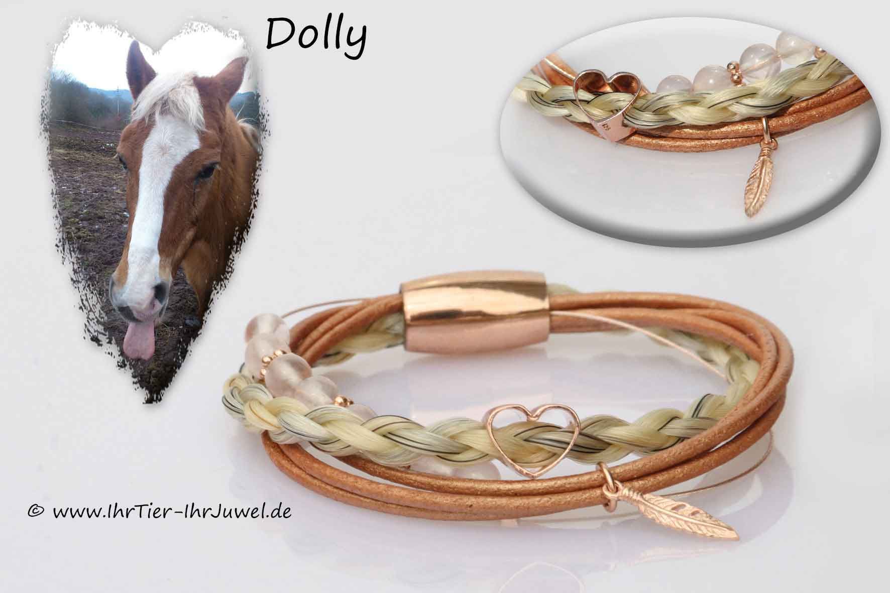 Erinnerung an verstorbenes Pferd Pferdehaararmband Gedenkschmuck