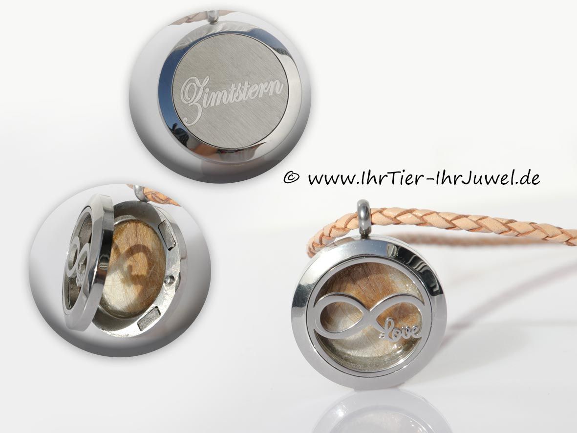 Erinnerung an verstorbenes Tier Medaillon mit Meerschweinchenhaar