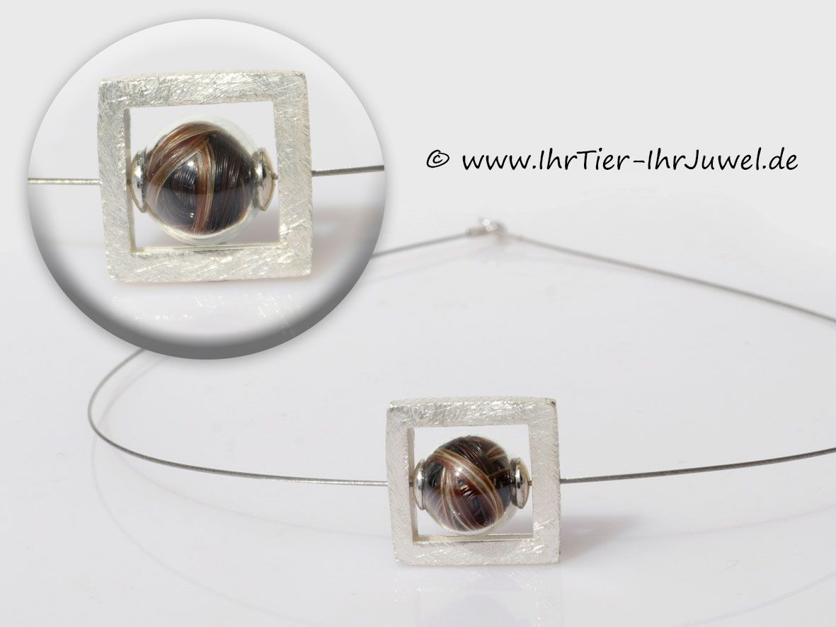 Erinnerungsschmuck Glasperlenkette Schmuck aus Pferdehaaren