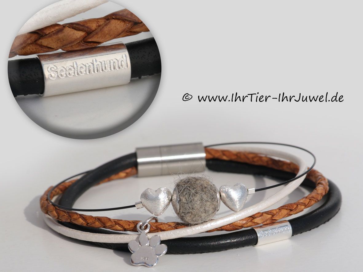 Erinnerungsschmuck Armband Fellperle aus Hundehaaren Lieblingsfell