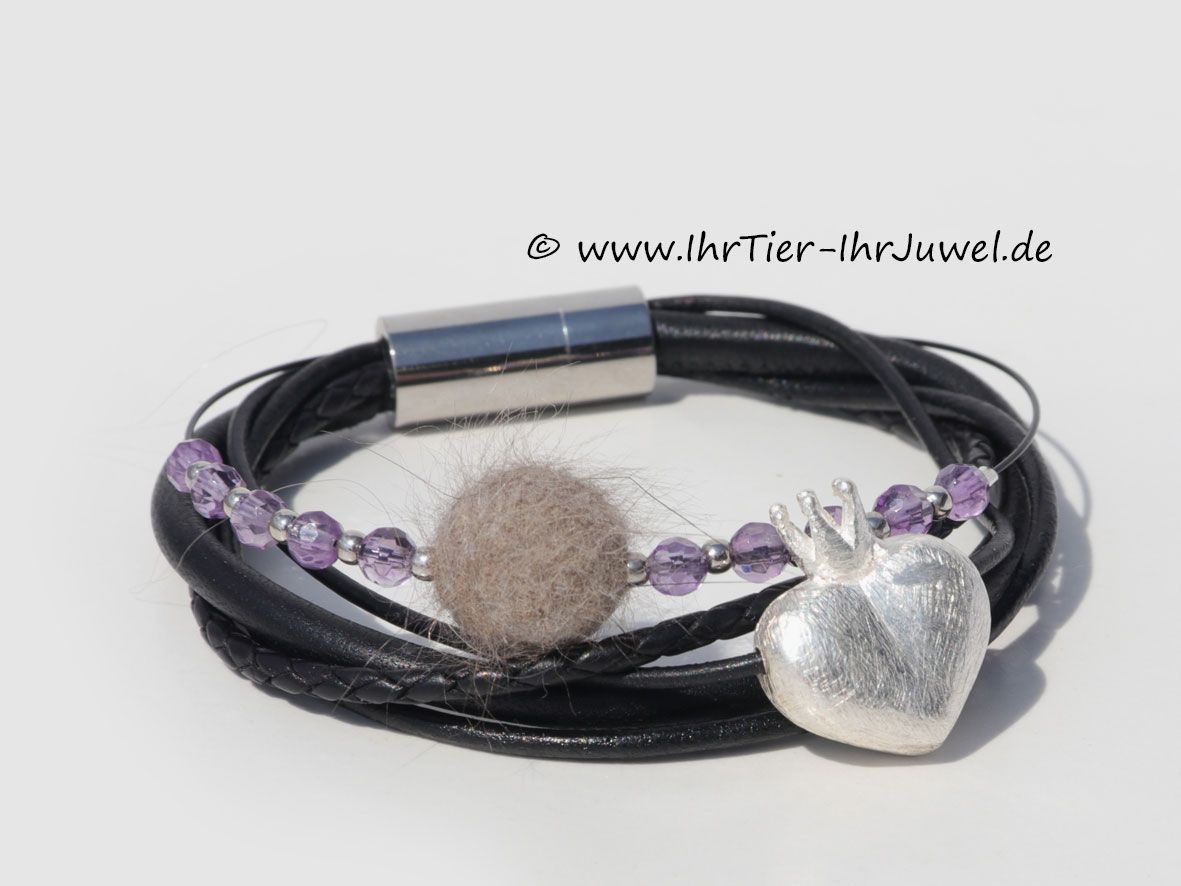 Erinnerungsschmuck Armband Fellperle aus Katzenhaaren Lieblingsfell