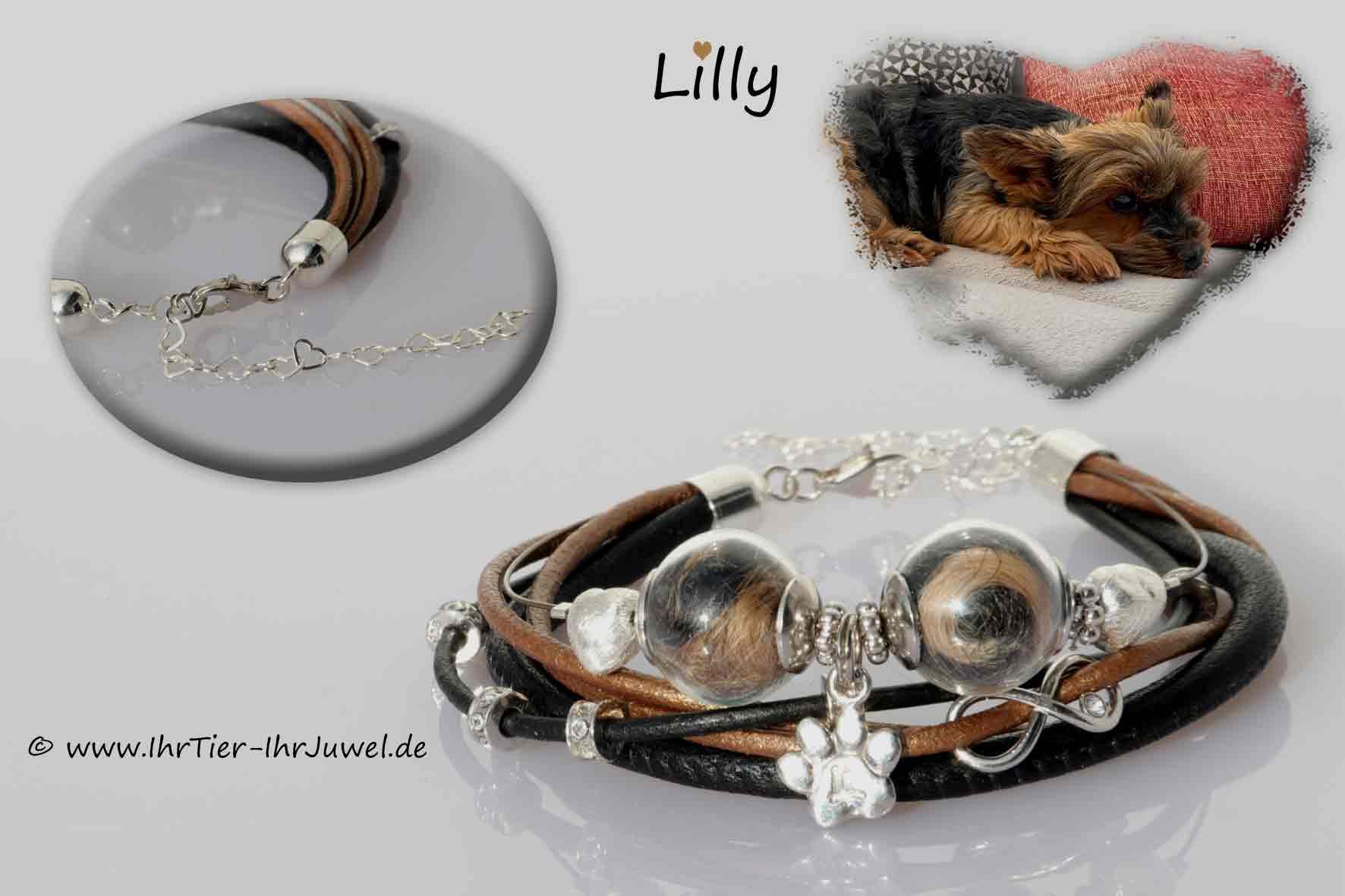 Erinnerungsschmuck Armband aus Hundehaaren geliebter Hund