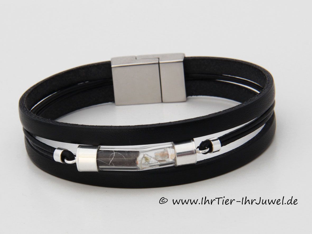 Erinnerungsschmuck Ascheschmuck Armband Hundehaare und Asche