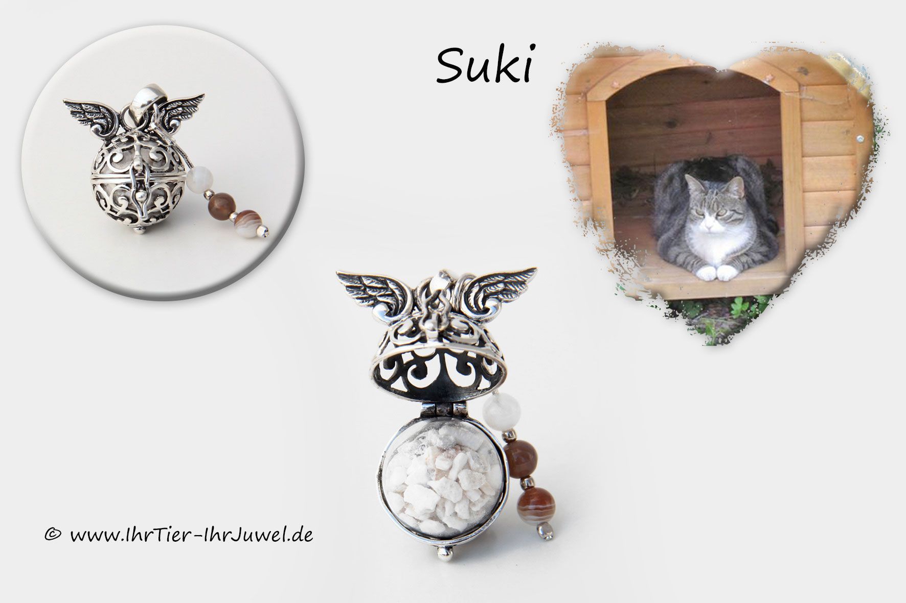 Ascheschmuck Engelsflüsterer Glasperle mit Asche