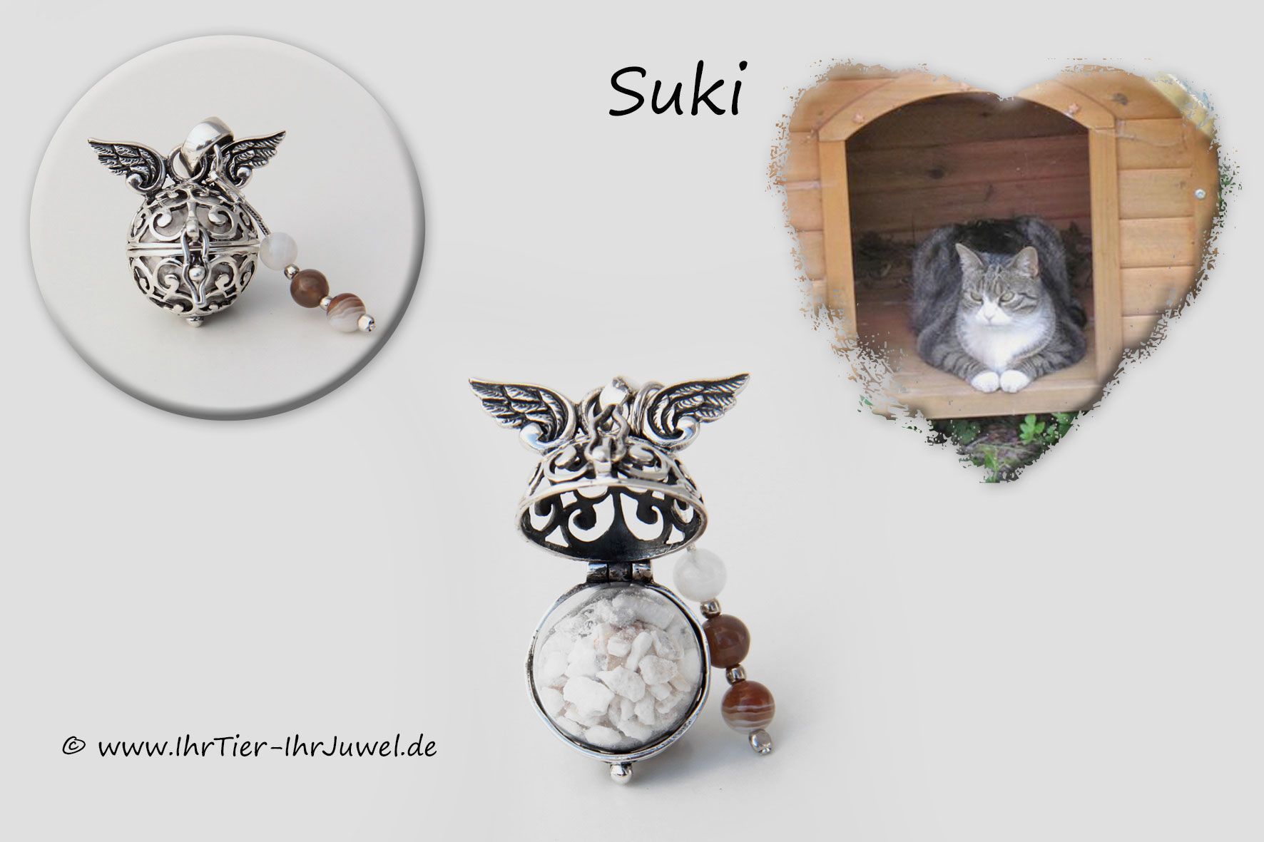 Erinnerungsschmuck Engelsflüsterer Glasperle mit Asche