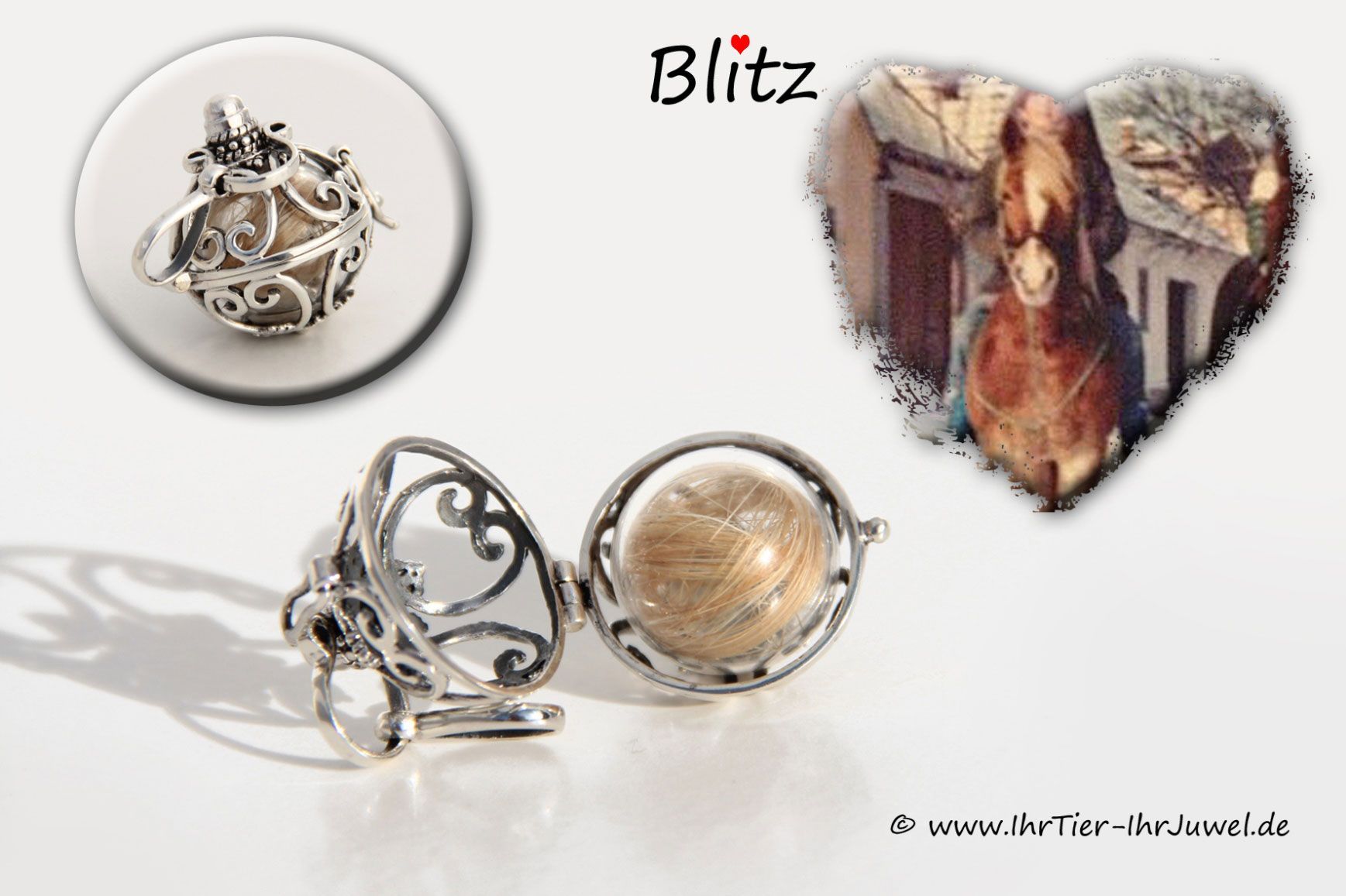 Erinnerungsschmuck Engelsflüsterer mit Pferdehaaren Equistrian Pferdehaarschmuck