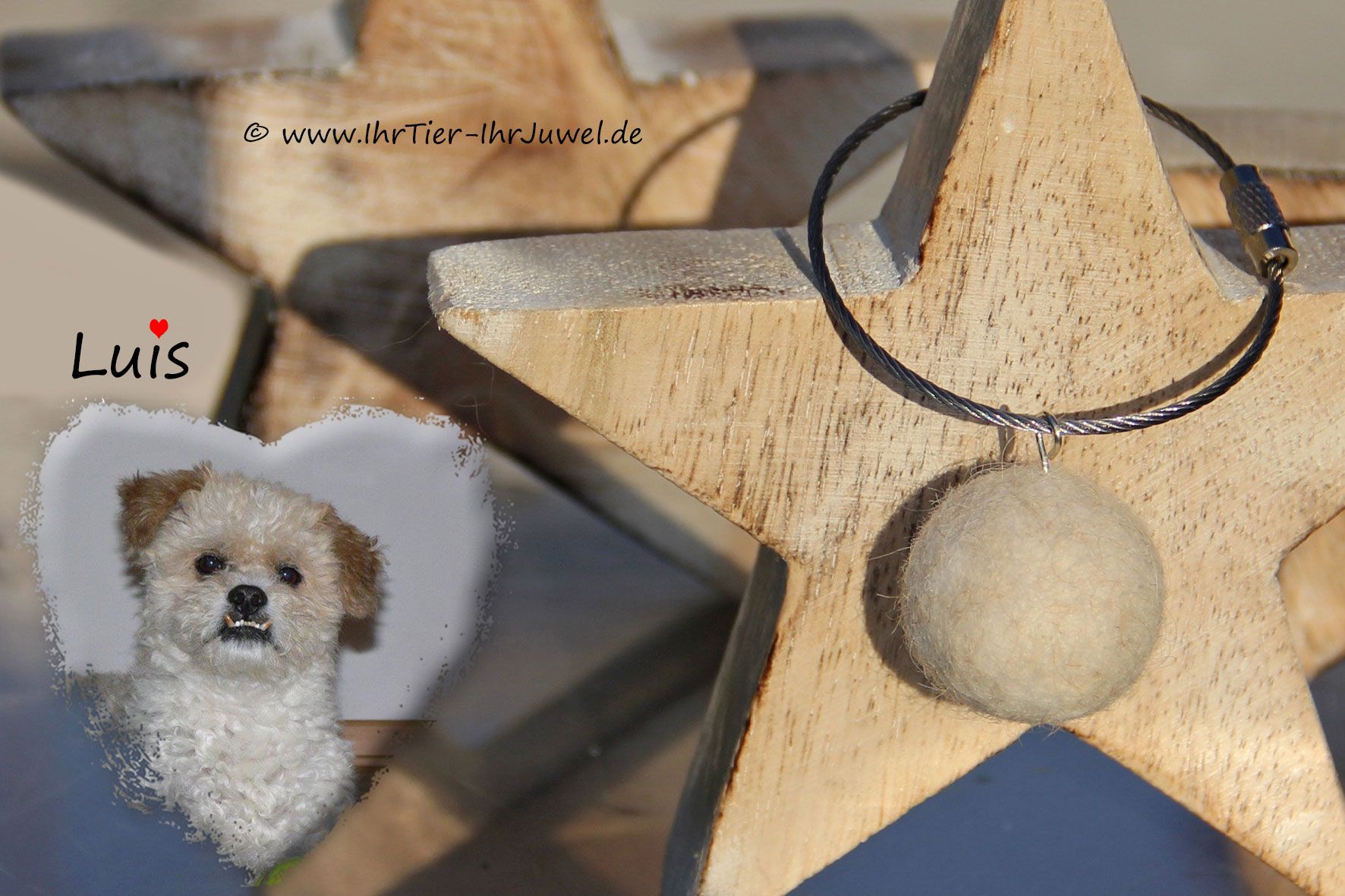 Erinnerungsschmuck Fellperle Schlüsselanhänger aus Hundehaar