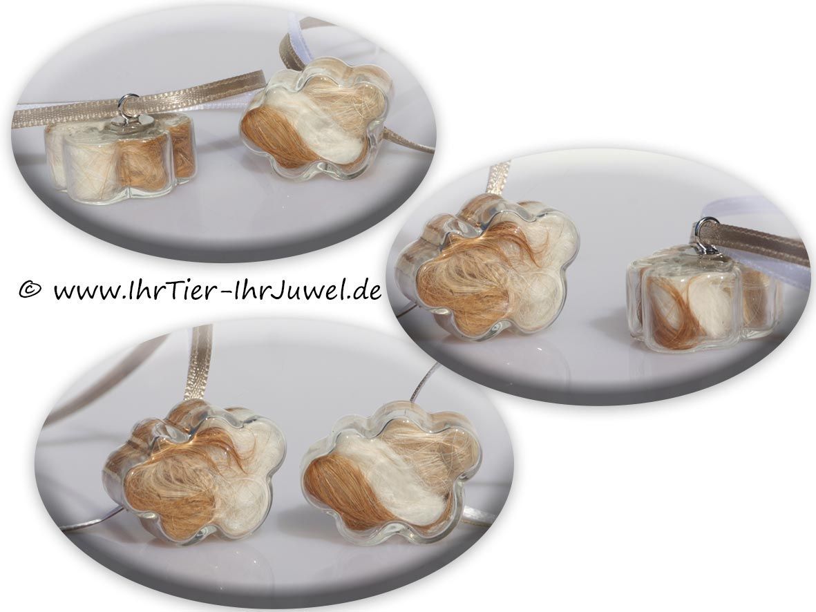 Erinnerungsschmuck Glaswölkchen mit Katzenhaaren geliebte Katze