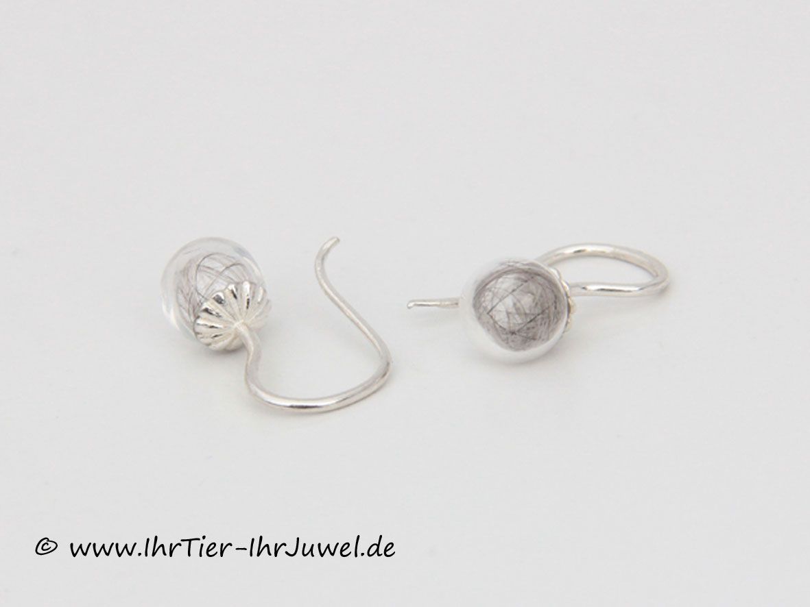 Erinnerungsschmuck Ohrringe mit Menschenhaar Gedenkschmuck