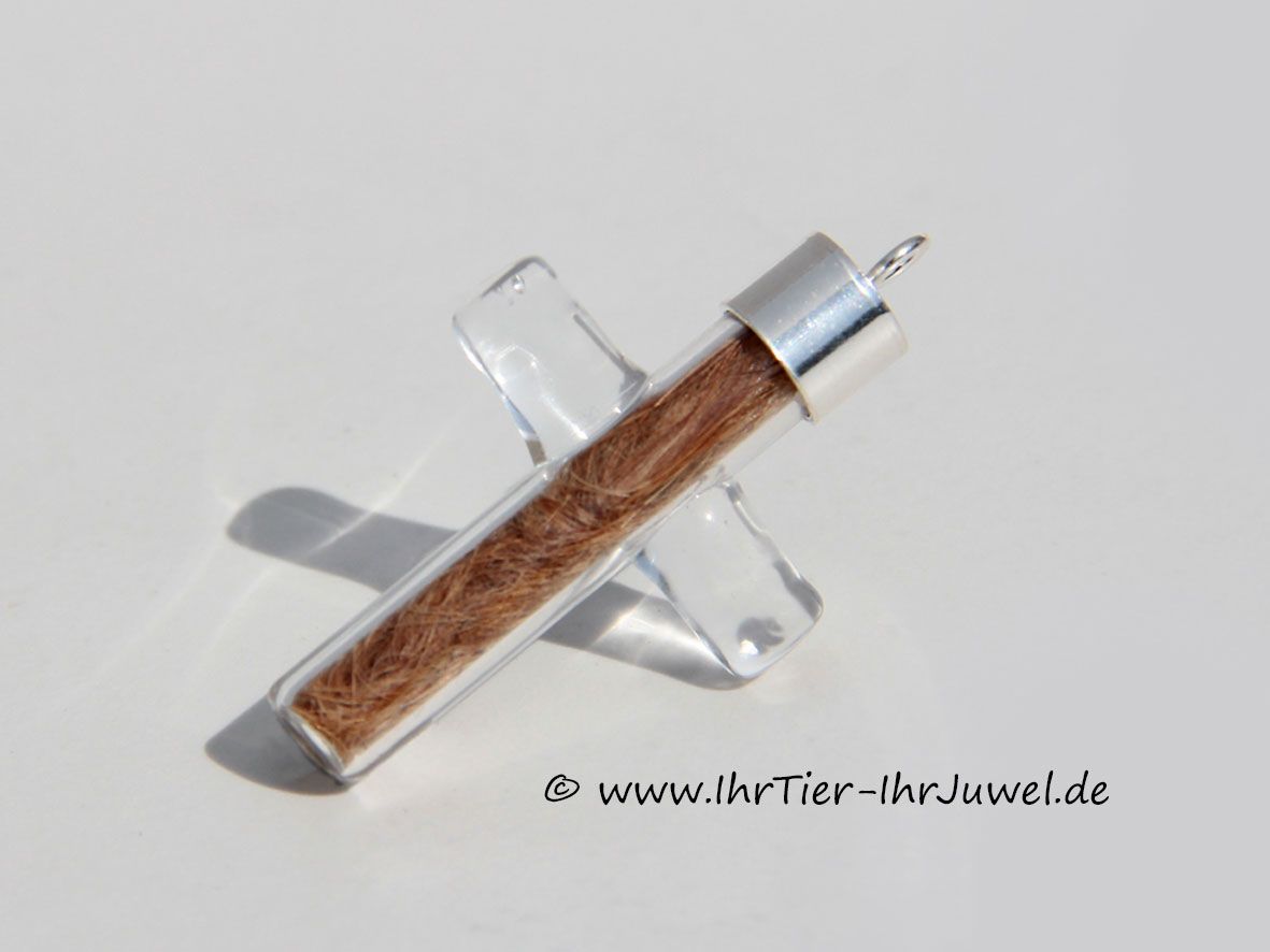 Erinnerungsschmuck geliebtes Tier Kreuzschmuck mit Tierhaar
