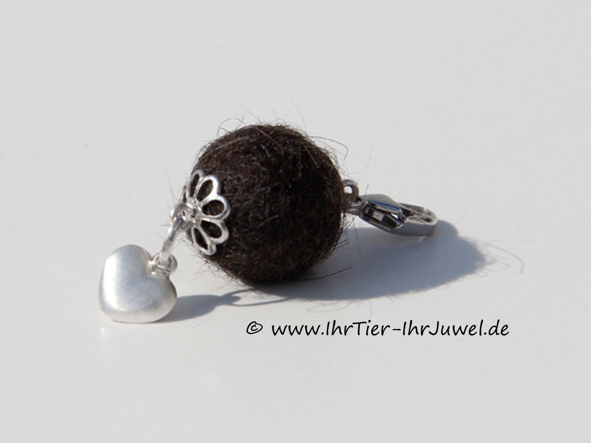 Tierhaarschmuck Fellperle aus Hundehaaren Fellperlenanhänger Herzensschmuck