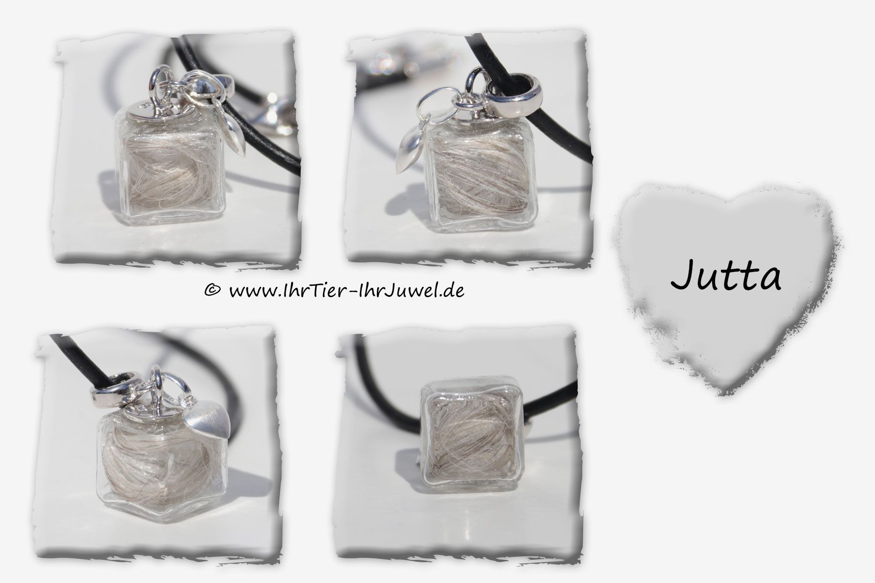 Gedenkschmuck Glaswürfel mit Menschenhaar Haarjuwel