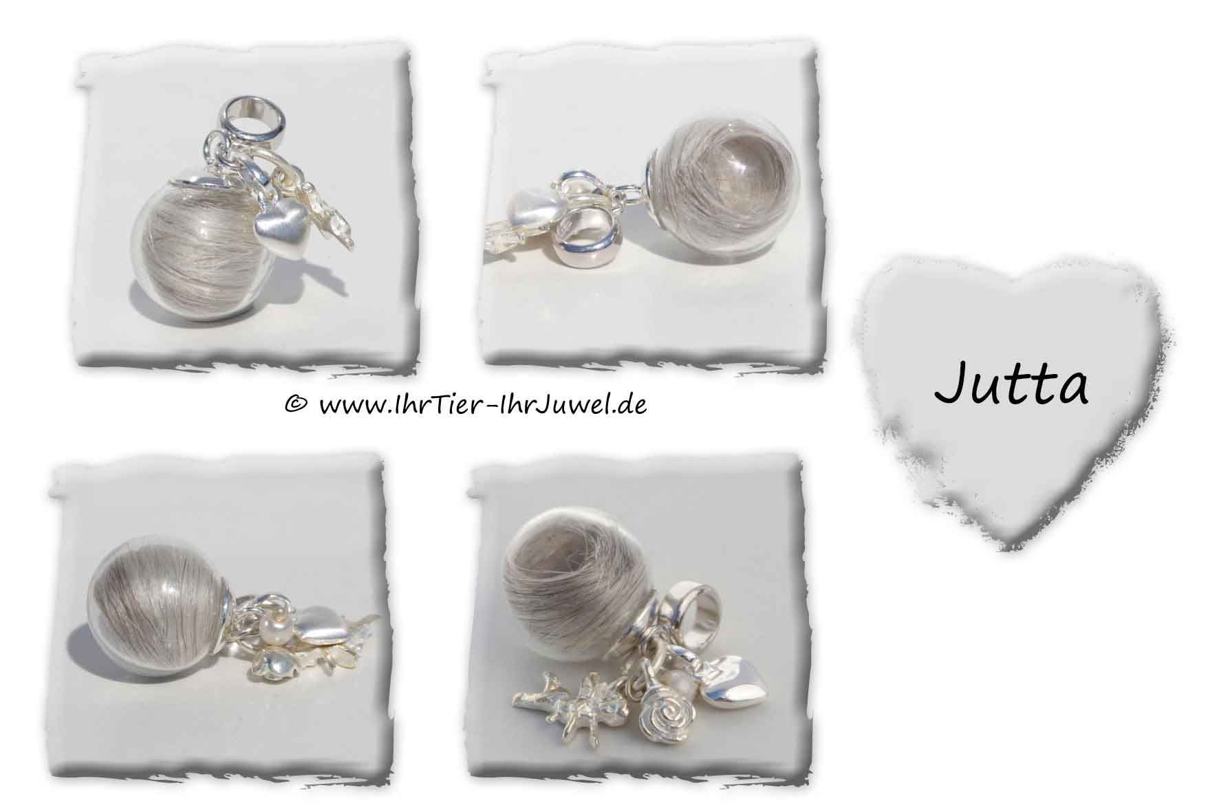 Gedenkschmuck Glasperle mit Menschenhaar Haarjuwel