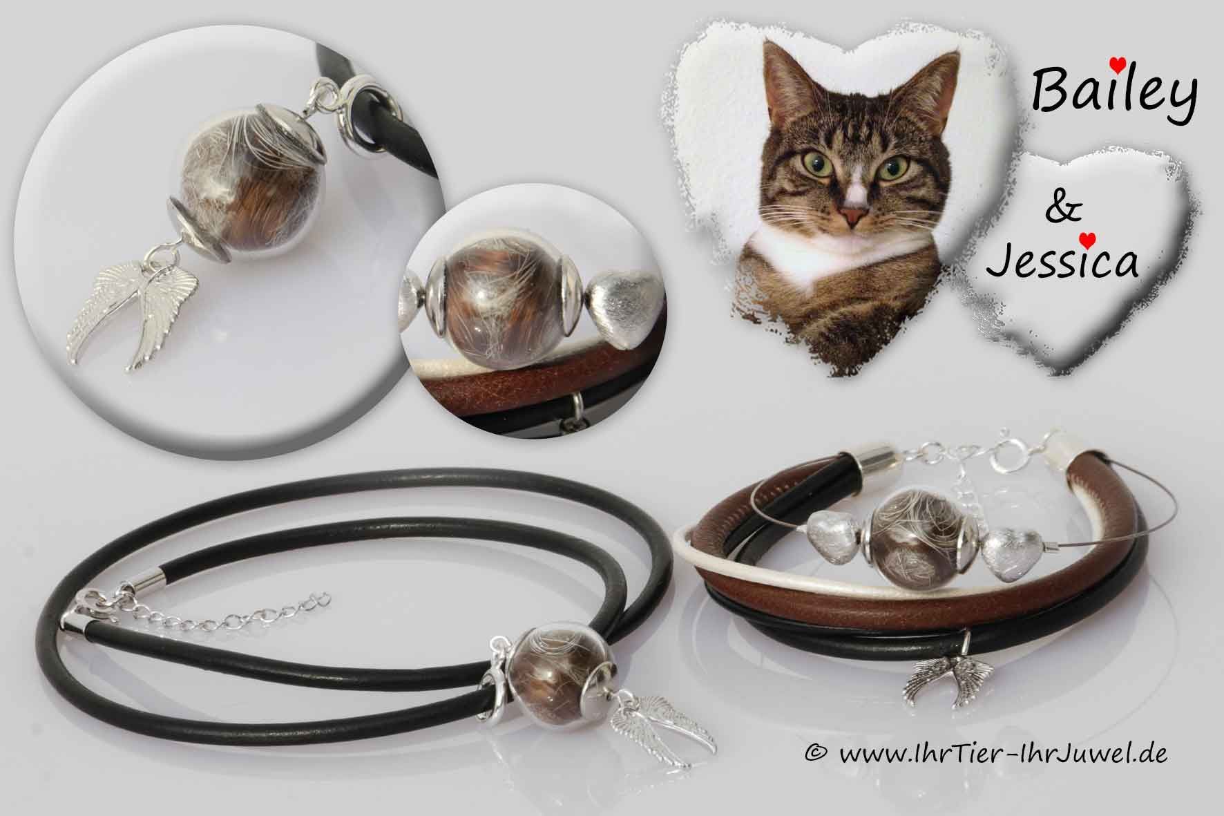 Gedenkschmuck geliebte Katze Schmuck mit Menschenhaaren