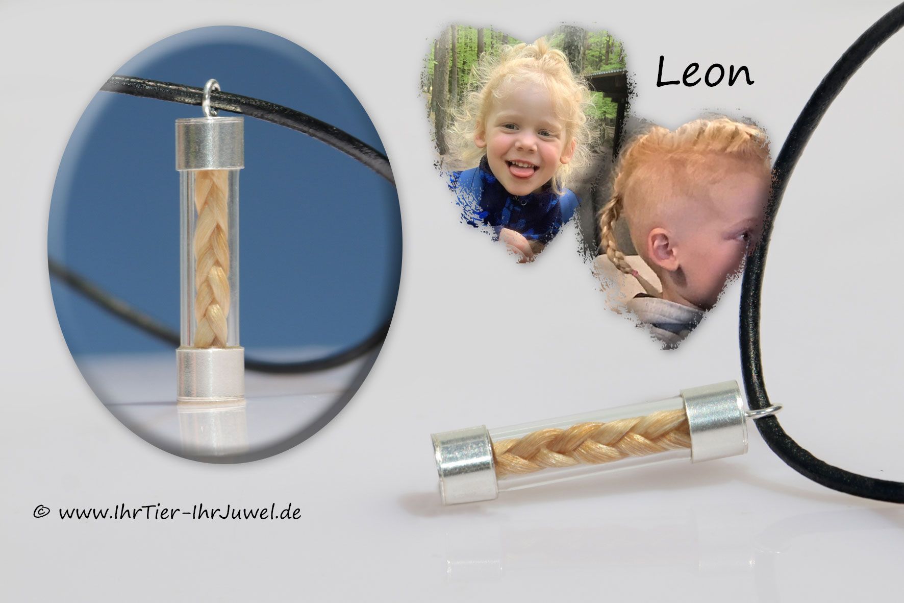 Menschenhaarschmuck – Kette mit Kinderhaaren Kinderlocke